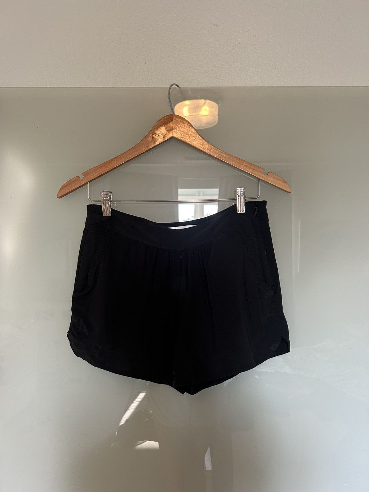 Anine Bing Silk Black Mini Shorts XS