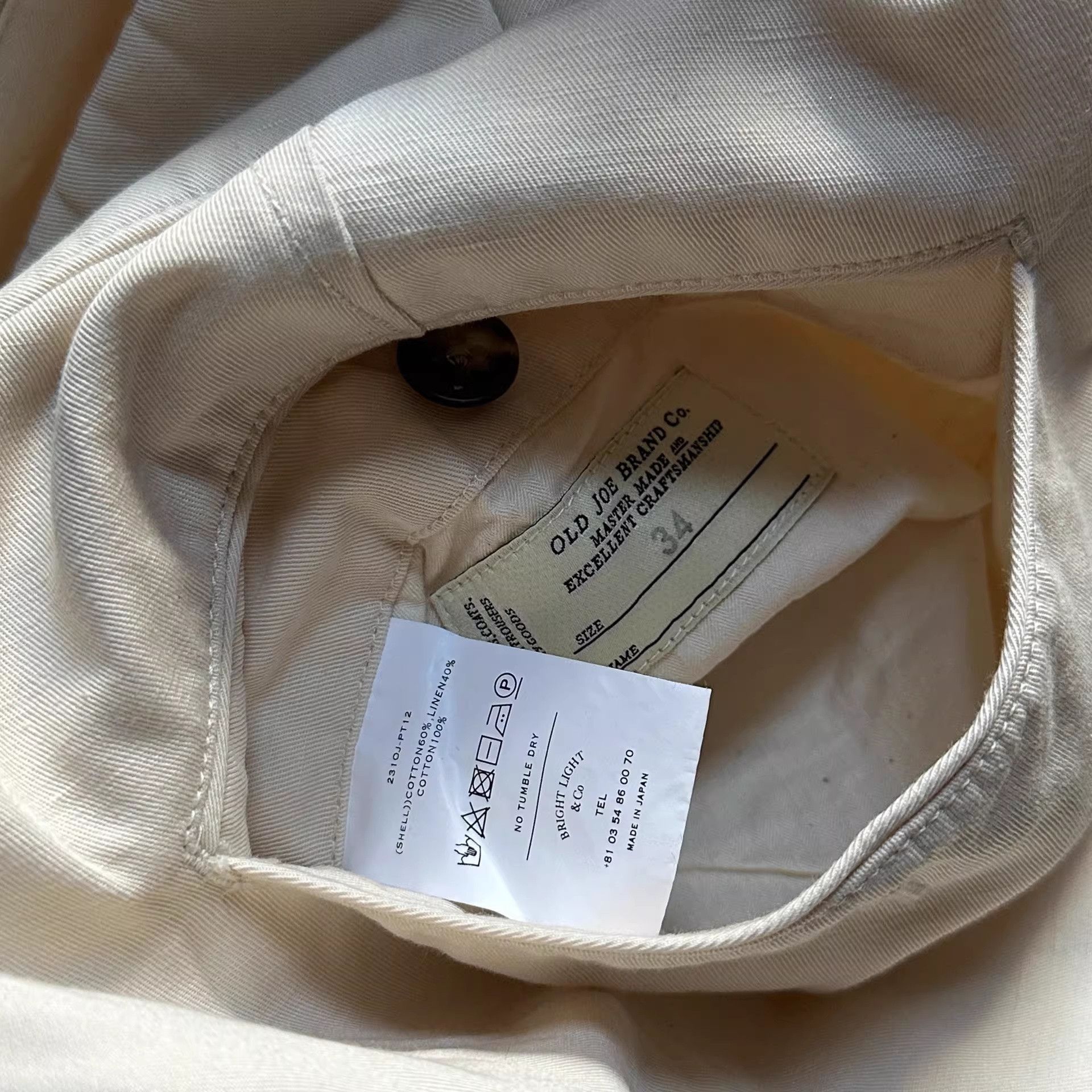 Old Joe OLD JOE Linen Cotton Beige Pants Size US 34 / EU 50 - 7 Thumbnail