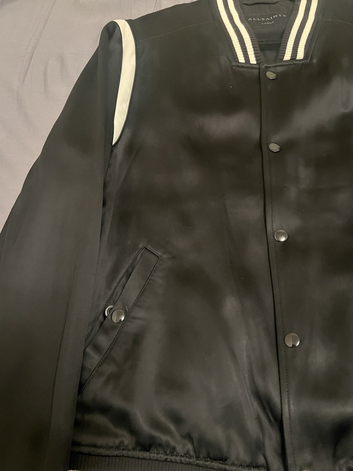 Allsaints Allsaints black varsity Jacket Size US L / EU 52-54 / 3 - 7 Thumbnail
