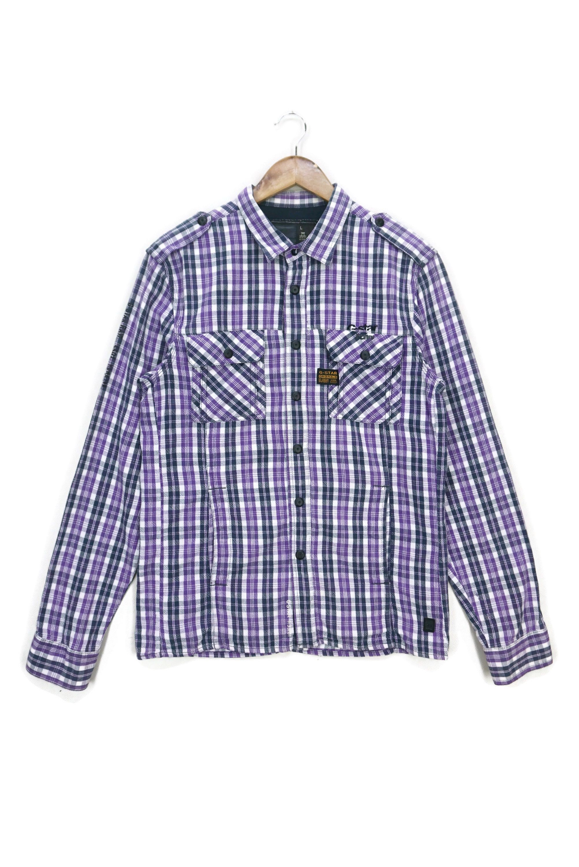 G-Star Maple Flan F Overshirt Flannel size L Snap Button Down Size US L / EU 52-54 / 3 - 1 Thumbnail