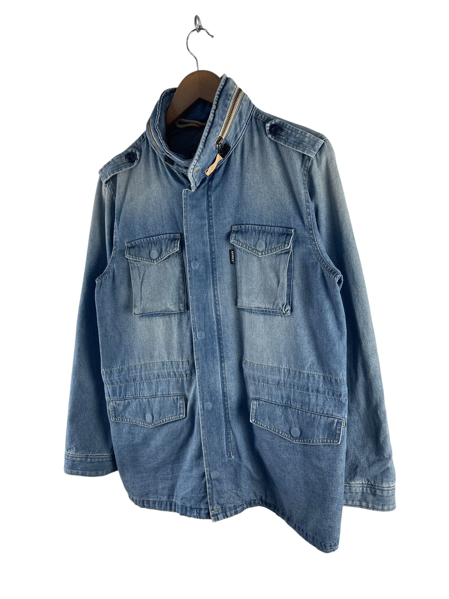 Avirex Vintage Avirex PX Hooded Denim Field Jacket Military Style Size US L / EU 52-54 / 3 - 5 Thumbnail