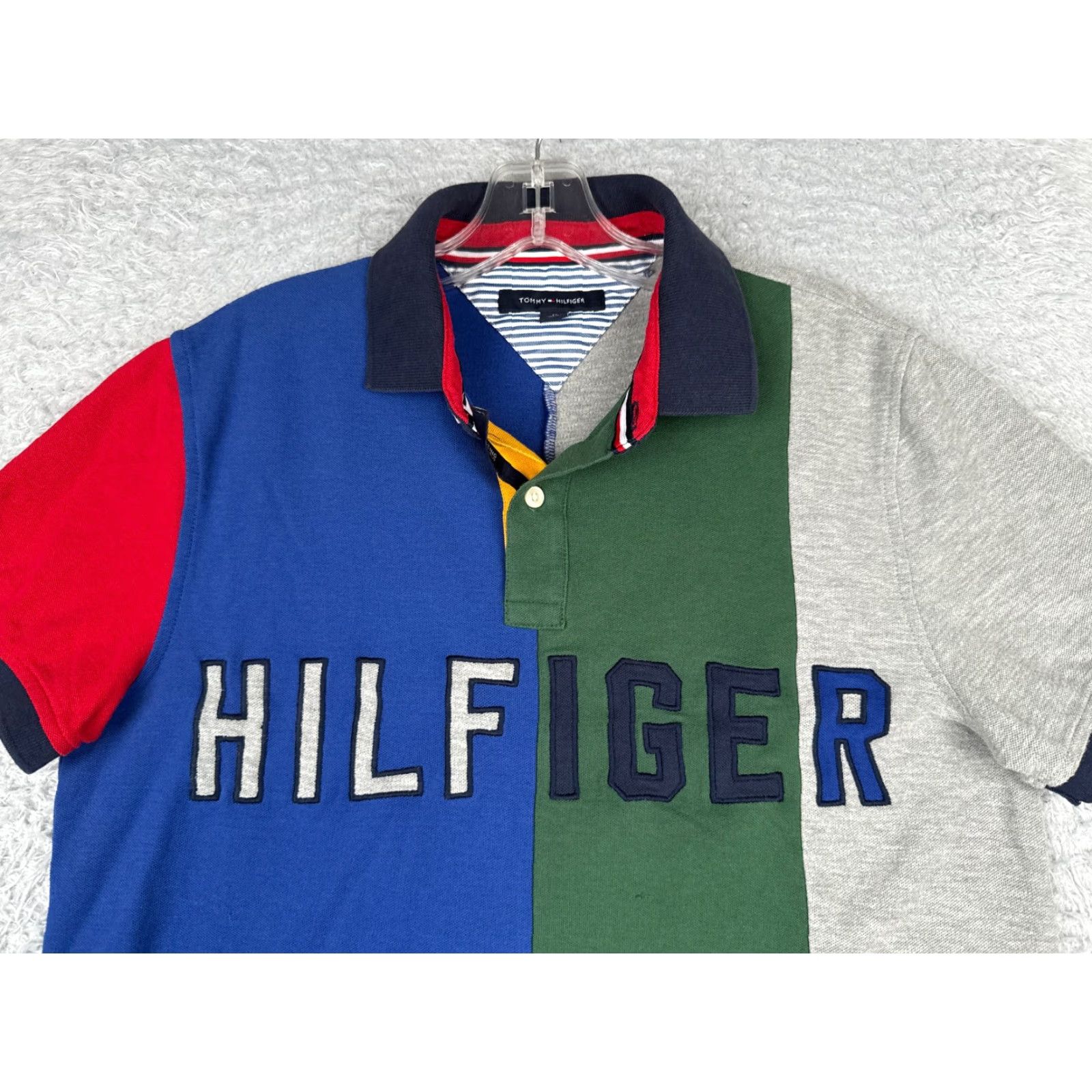 Tommy Hilfiger Tommy Hilfiger Polo Shirt Men Medium Multicolor Colorblock Slim Cotton 90s Look Short Sleeve Golf Rugby Size US M / EU 48-50 / 2 - 4 Thumbnail