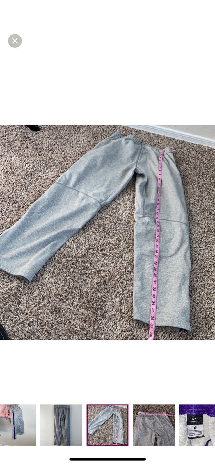 Nike Nike small grey just do it therma fit sweatpants Size 27" / US 4 / IT 40 - 3 Thumbnail