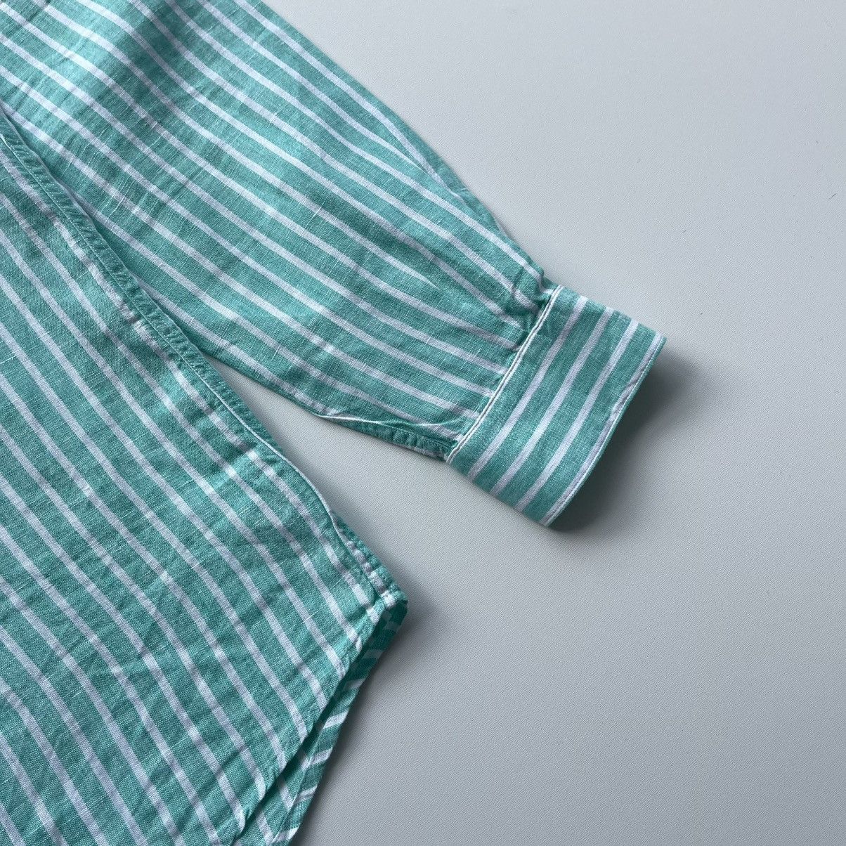 Lacoste × Vintage Lacoste Linen Flax Stripe Pocket Shirt Mint/White Size US XL / EU 56 / 4 - 4 Thumbnail