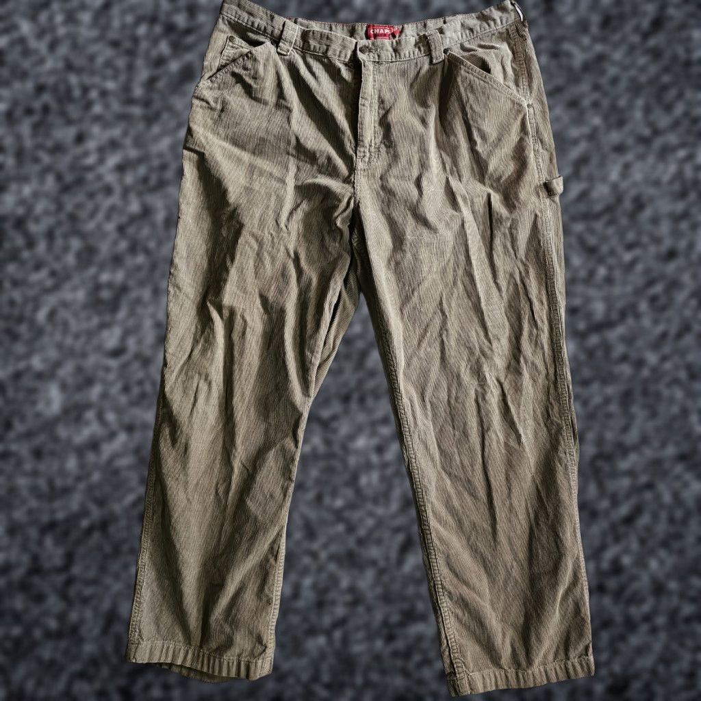 Chaps VINTAGE Chaps Ralph Lauren Baggy Corduroy Dress Pants Men's 40x32 Khaki 90s Preppy Retro Dress Pants Mens Size US 40 / EU 56 - 1 Thumbnail