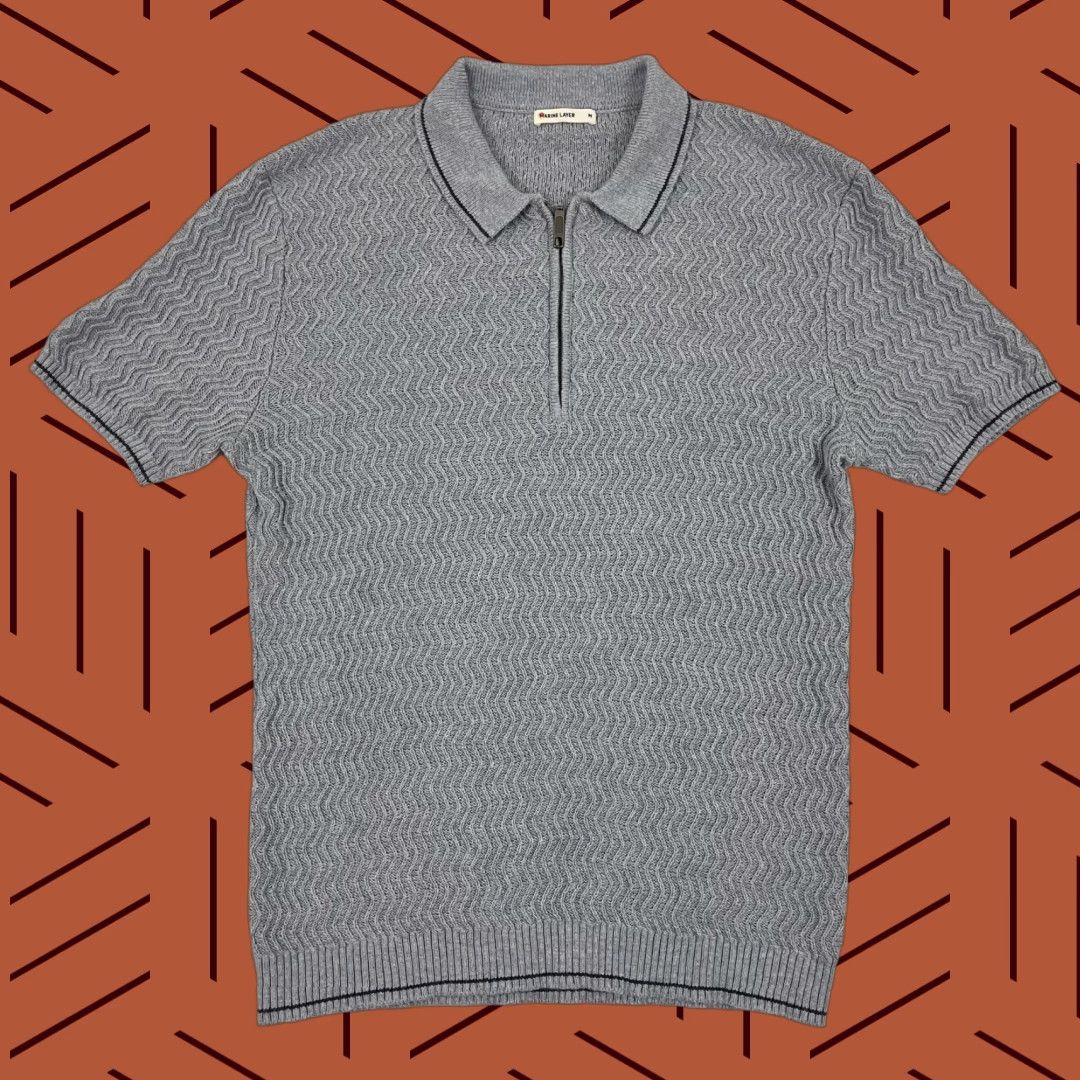 Marine Layer Marine Layer Bryce Zip Polo Shirt Mens M Blue Knit Merino Wool Preppy Size US M / EU 48-50 / 2 - 1 Thumbnail