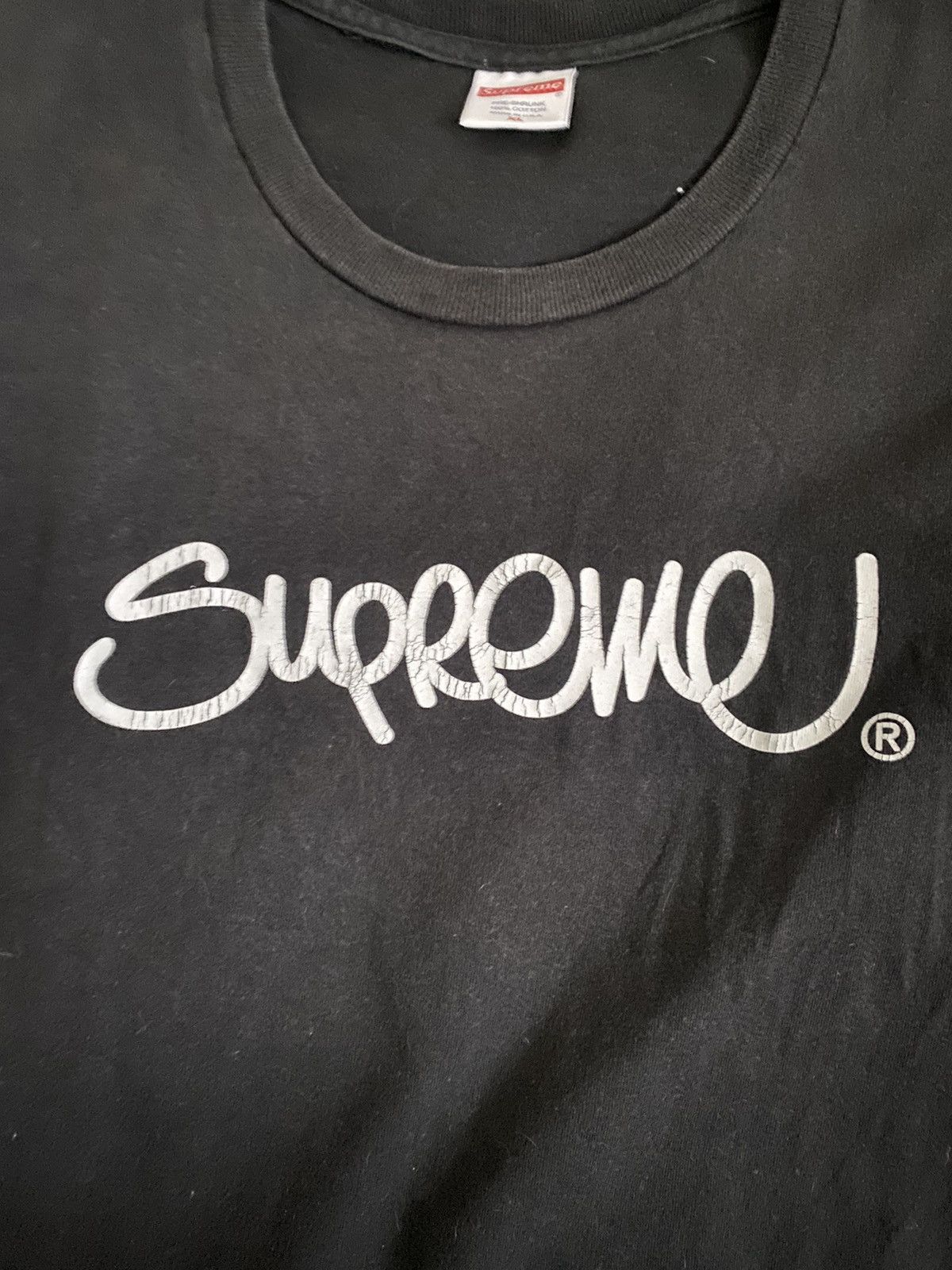 Supreme Black SS22 Supreme Handstyle Tee Size US XL / EU 56 / 4 - 2 Thumbnail