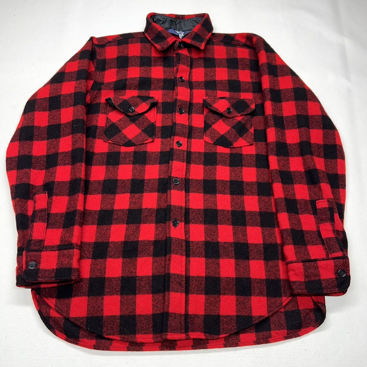 Vintage × Woolrich Woolen Mills Woolrich Flannel Shirt Red Plaid Buffalo Button Up Wool Size US L / EU 52-54 / 3 - 1 Thumbnail