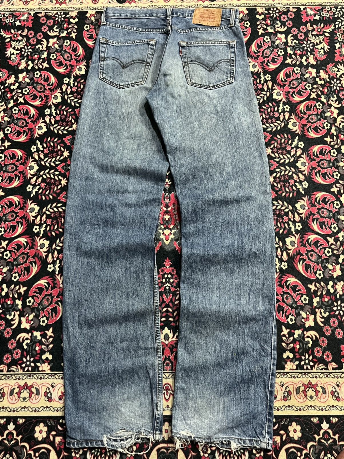 Levi's Vintage Levi’s 508 Blue Washed Distressed Frayed Leg Jeans Size US 30 / EU 46 - 2 Thumbnail