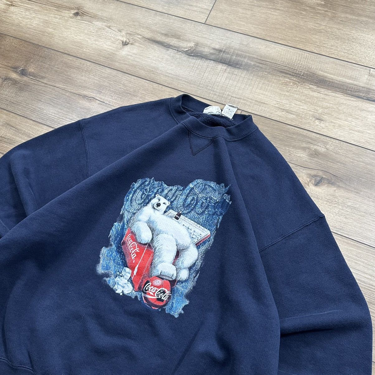 Coca Cola Vintage 1999 Coca Cola Polar Bear Crewneck Sweatshirt Size US L / EU 52-54 / 3 - 4 Thumbnail