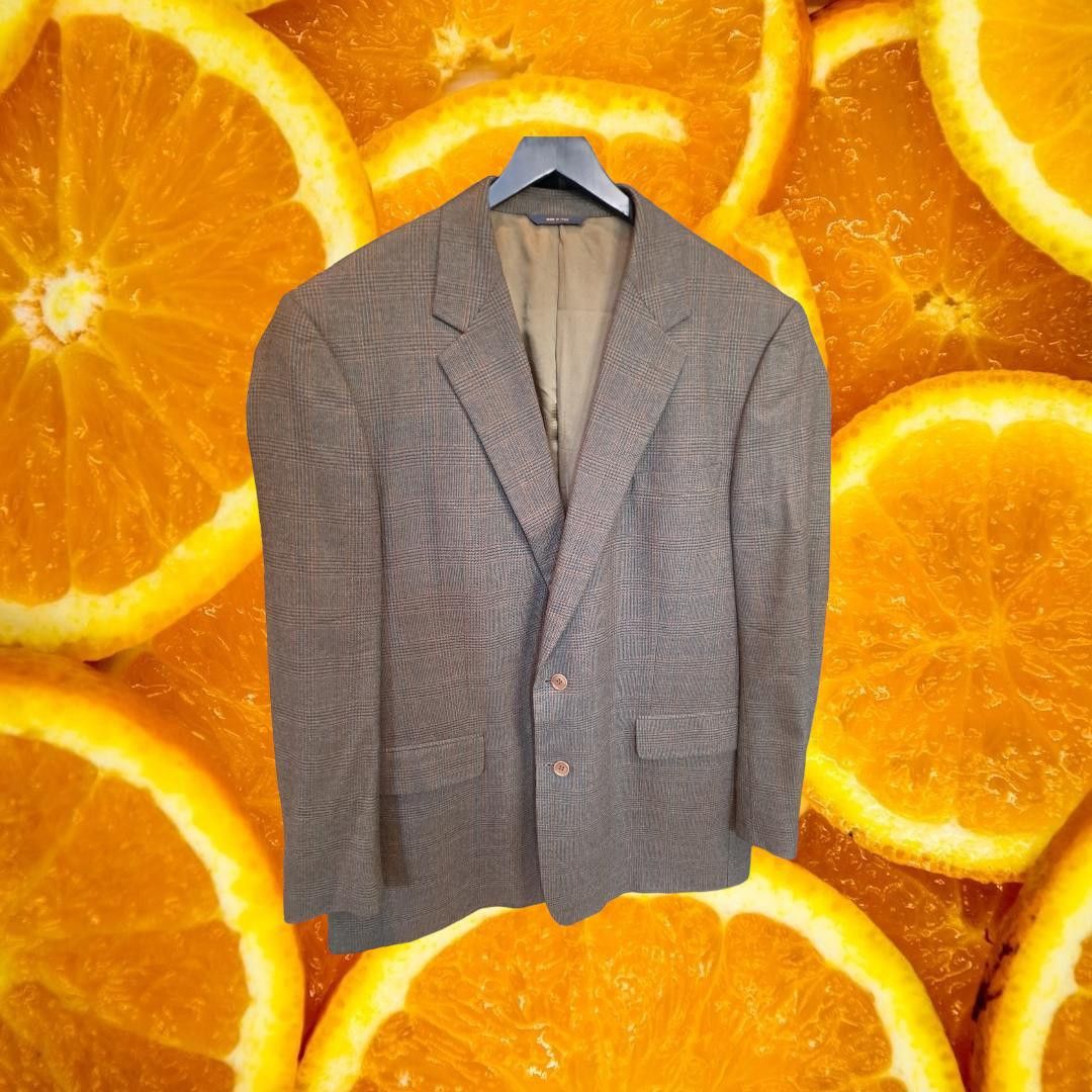 Brooks Brothers Brooks Brothers Tan Plaid 2 Button Blazer Wool/Cashmere Size 48R - 1 Thumbnail