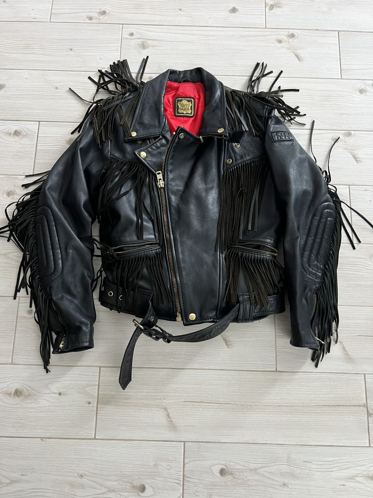Vintage IXS Leather Fringe Motorcycle Jacket Black Vintage Biker M Size US M / EU 48-50 / 2 - 3 Thumbnail
