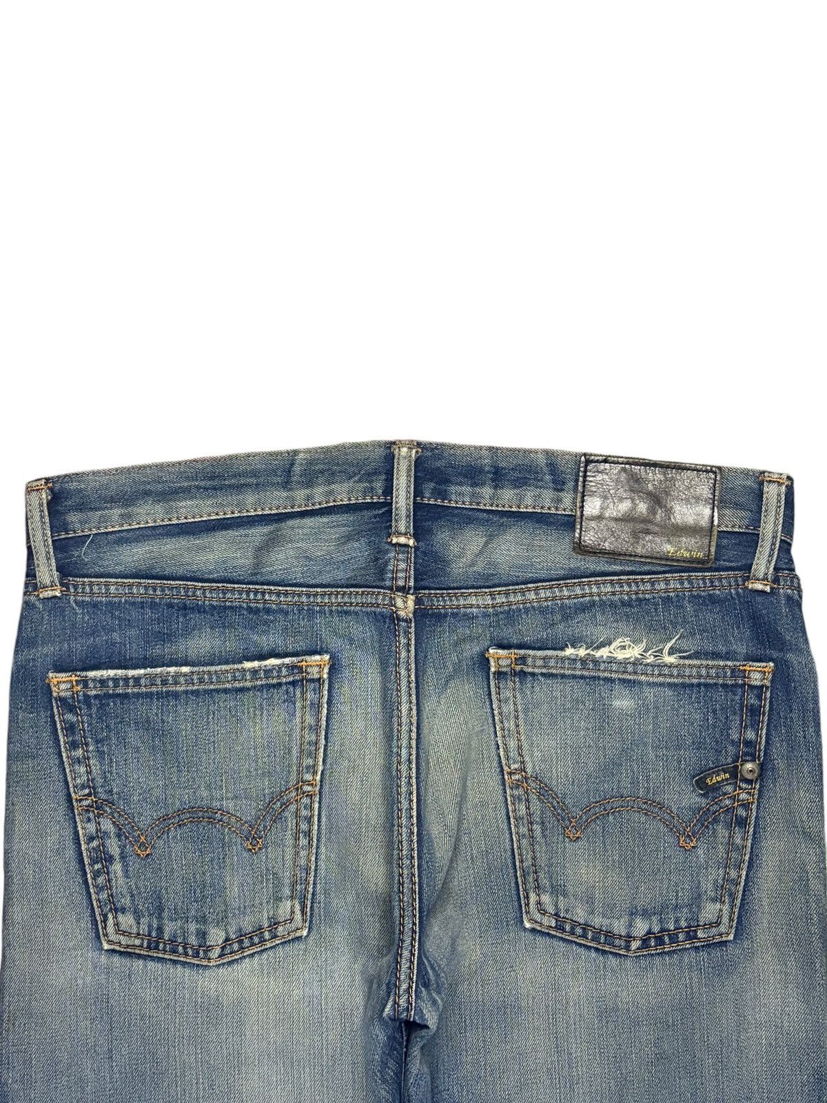 Edwin × Japanese Brand Vintage Japanese Edwin Mud Wash Distressed Loose Jeans Size US 33 - 8 Thumbnail