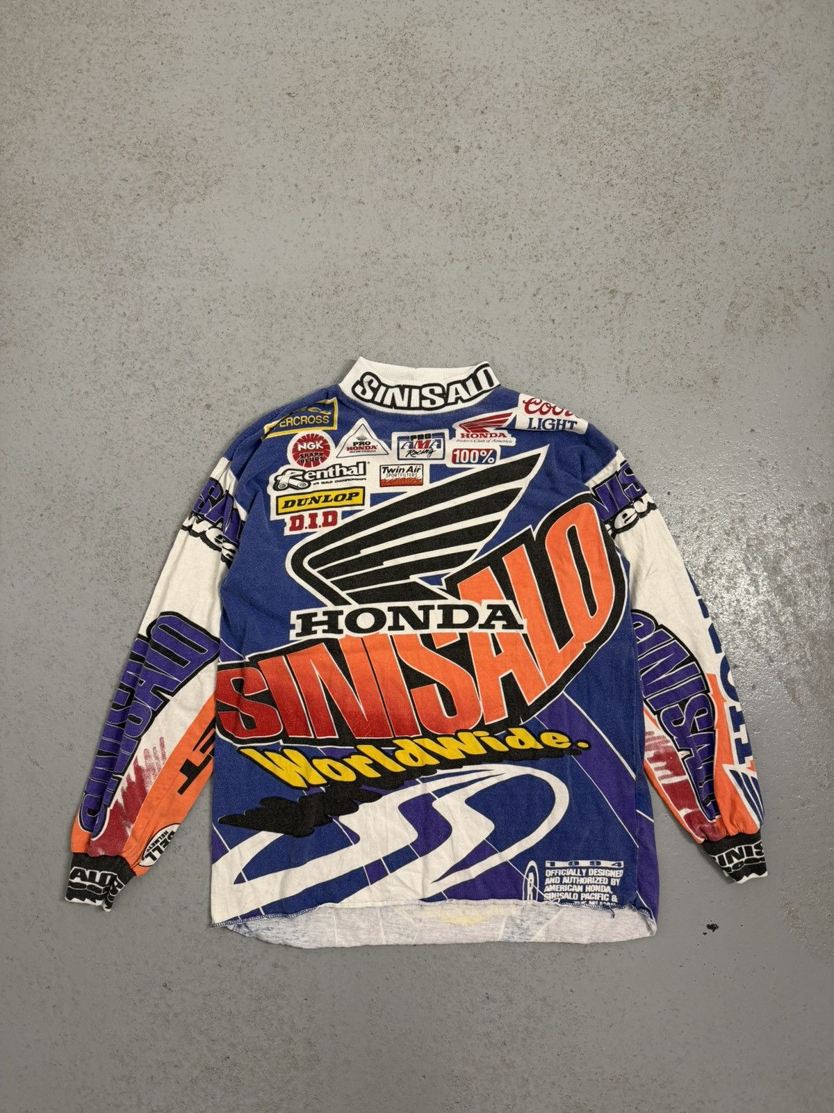 ヴィンテージ　90s Tシャツ　カットソー　SINISALO M バイクウェア Honda Vintage 1994 Sinisalo Moto Worldwide Motocross Honda Tee