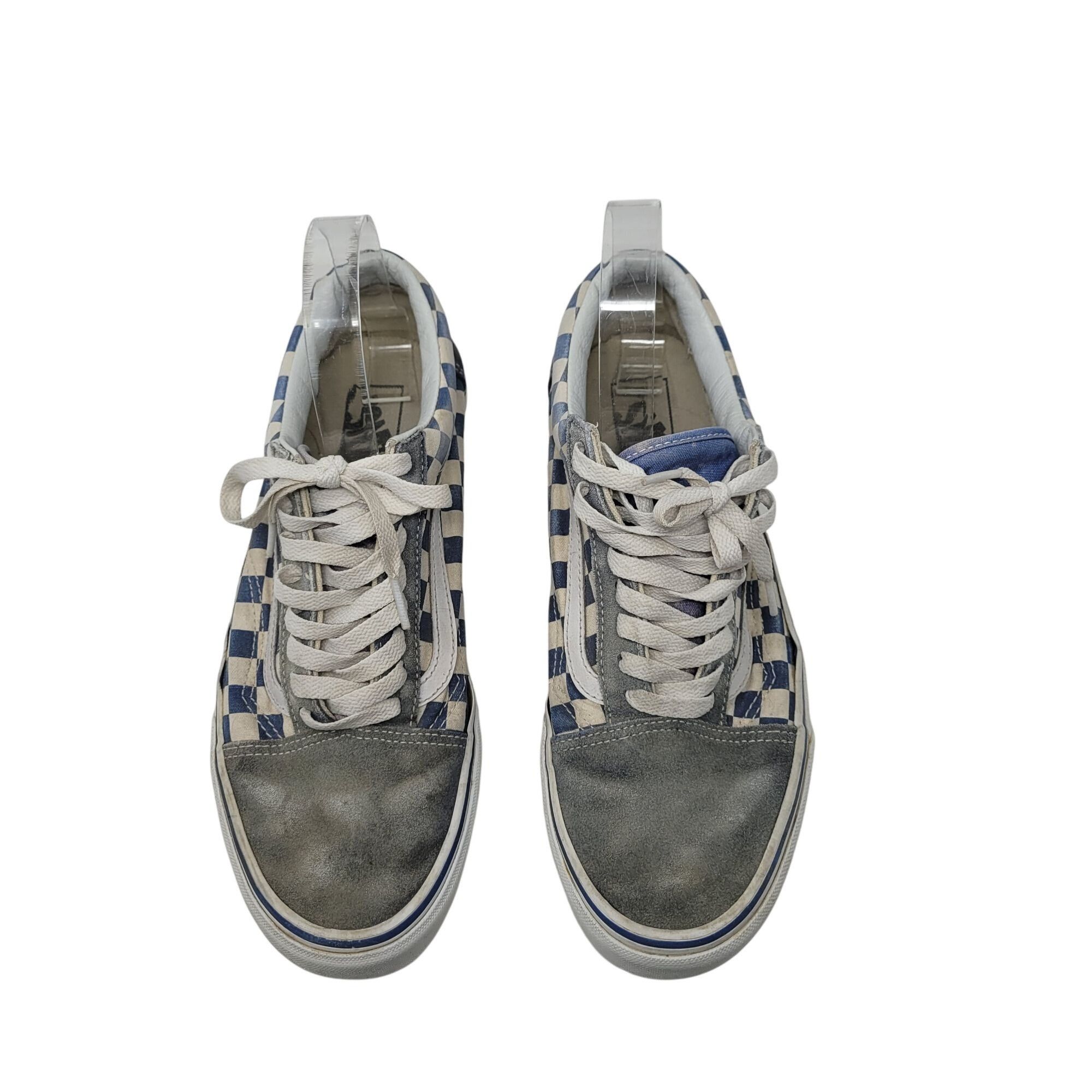 Vans Vans Blue White Suede Checkered Old Skool Sneakers Sz 9.5 Me Size US 9.5 / EU 42-43 - 6 Thumbnail
