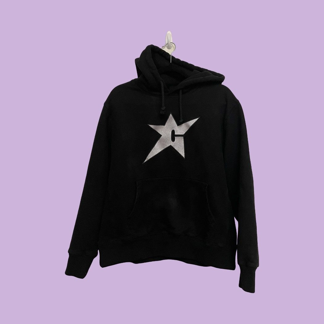 image of Carpet Company Black C Star Hooded Sweatshirt, Men's (Size Medium)
