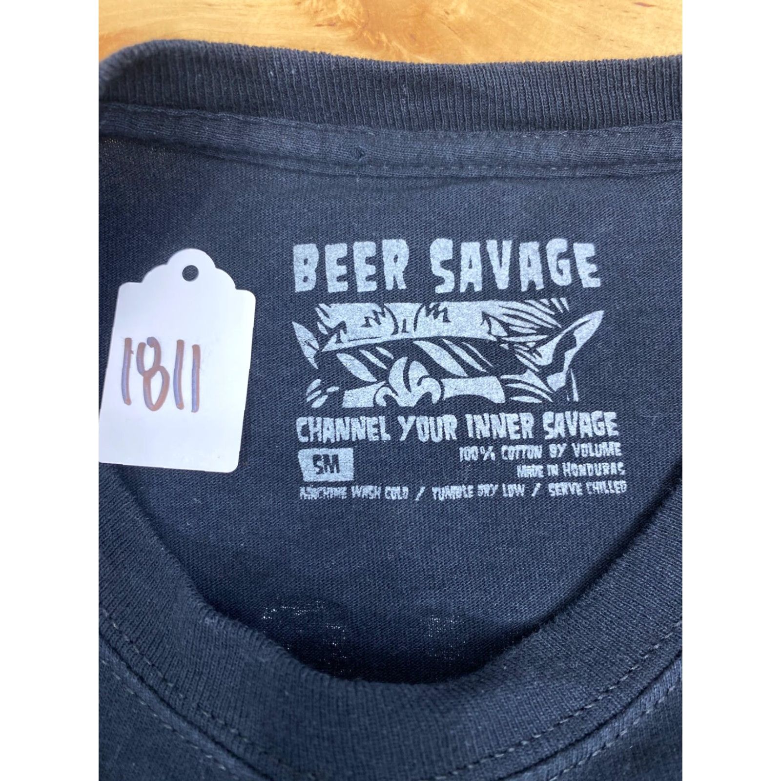 Vintage Beer Savage Men’s T-Shirt Catch a Buzz Short Sleeve Black Size S Crew Neck Graphic Tee Fall: Beer, Biker, Fish Size US S / EU 44-46 / 1 - 5 Thumbnail