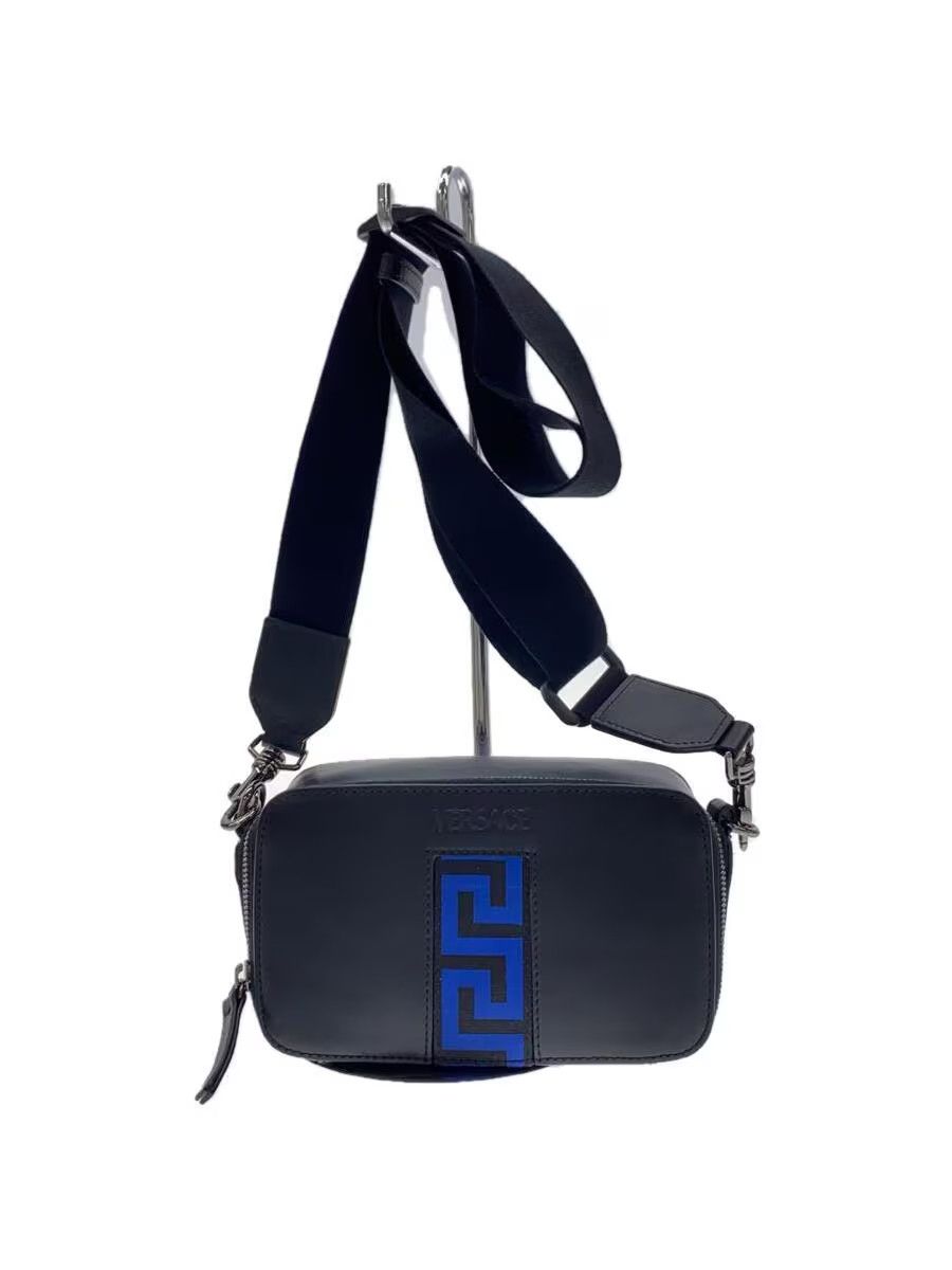 Versace VERSACE La Greca black & blue leather crossbody camera bag Size ONE SIZE - 1 Thumbnail