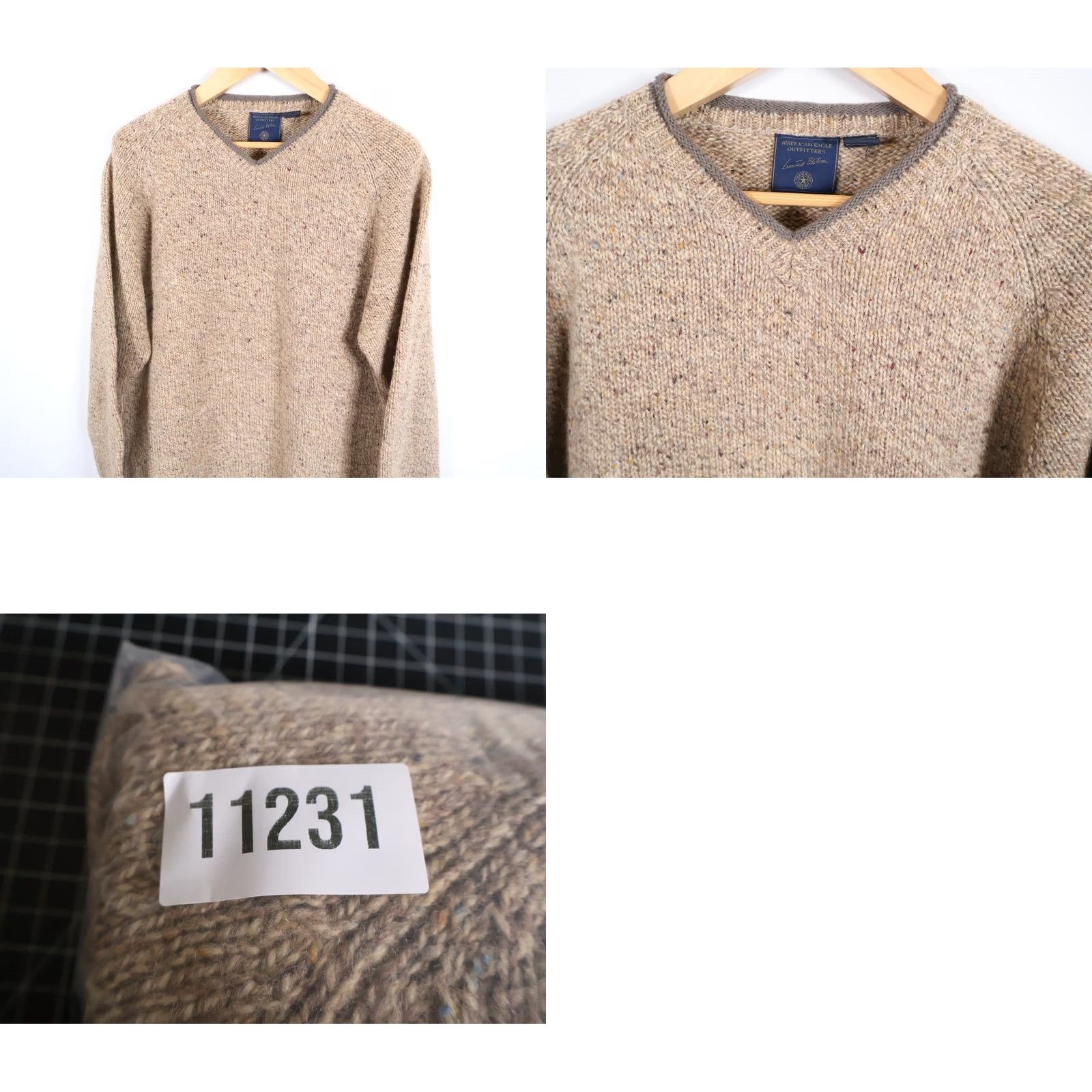 American Eagle Outfitters VINTAGE American Eagle Outfitters Sweater Mens Large Brown Wool V-Neck Pullover Knit Size US L / EU 52-54 / 3 - 8 Thumbnail