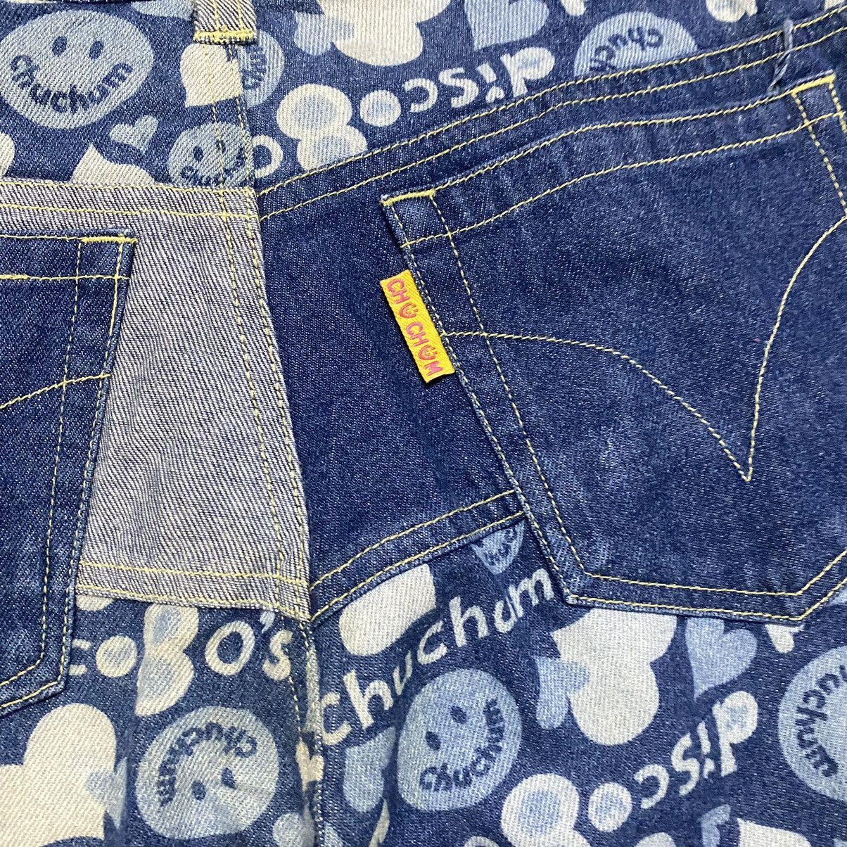 Hysteric Glamour Chuchum Smiley Hippie Denim Patchwork Flare Pants Size 26" / US 2 / IT 38 - 19 Thumbnail