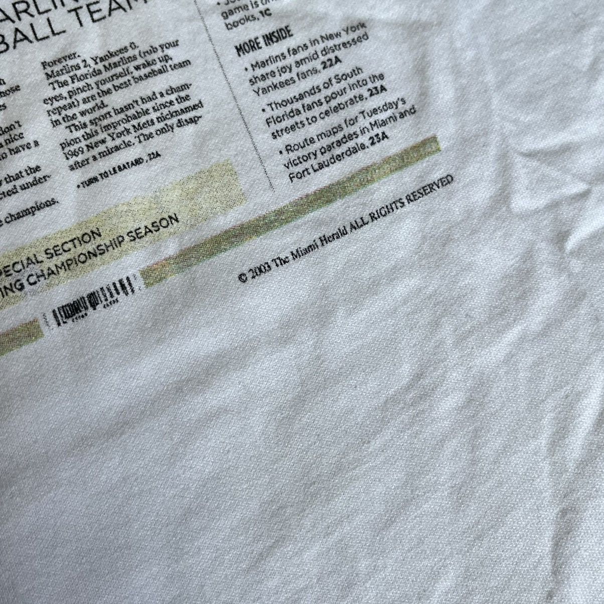 MLB Vintage 2003 Miami Herald Florida Marlins World Series Tee Size US M / EU 48-50 / 2 - 5 Thumbnail