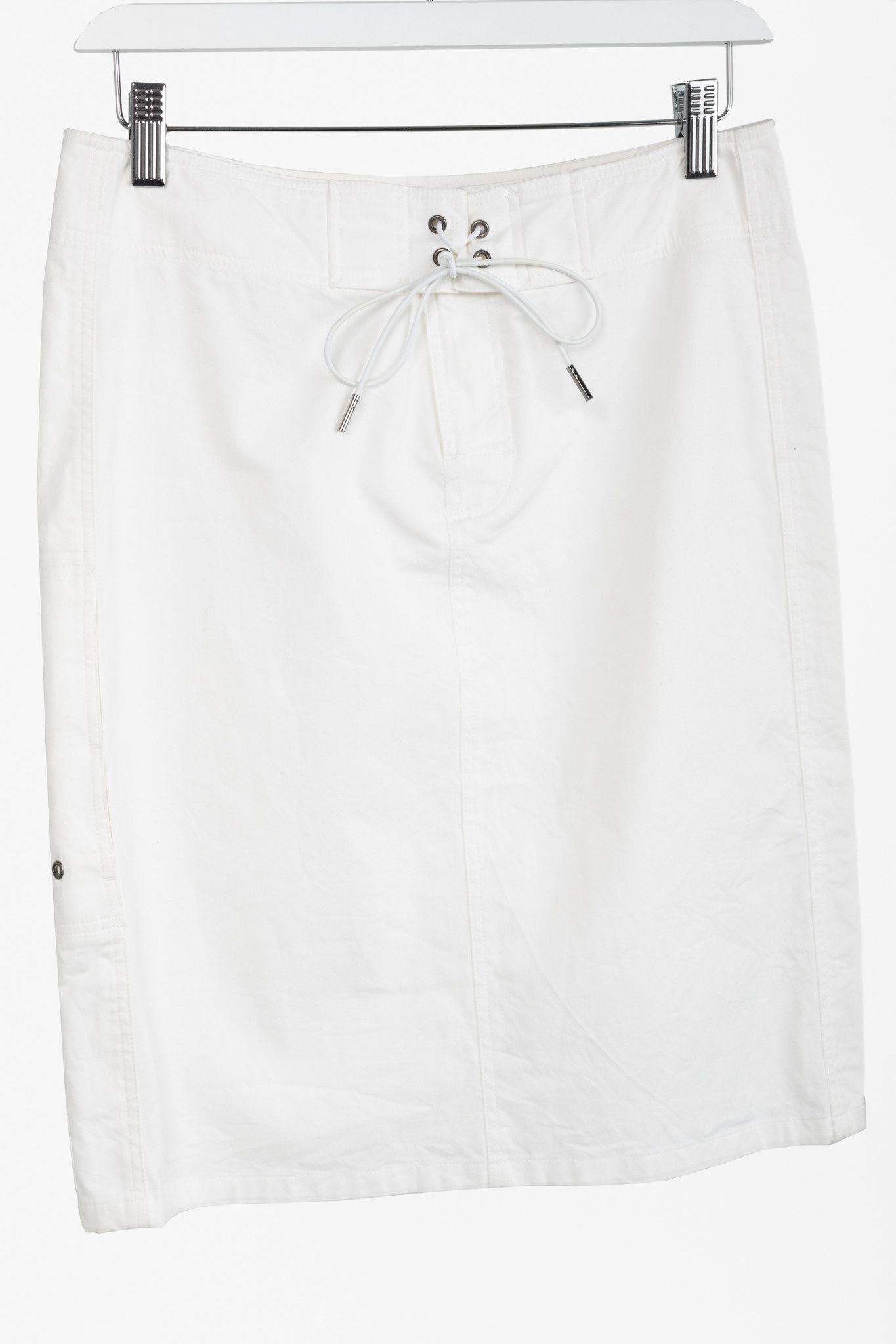 Gucci Gucci White Cotton Lace-Up Pencil Skirt Size 27" / US 4 / IT 40 - 3 Thumbnail