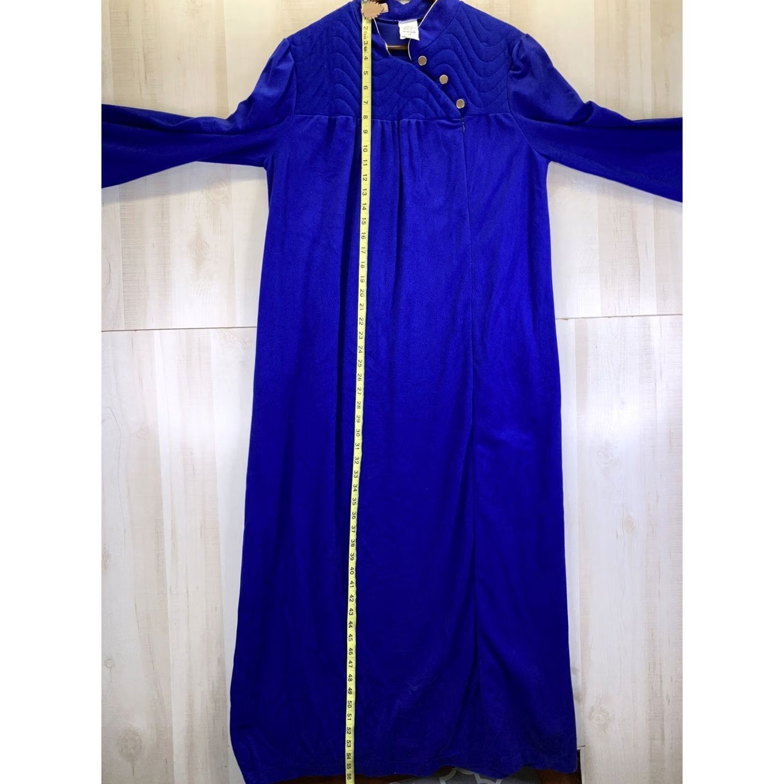Vintage VINTAGE Night Gown Robe Womens Blue Fleece Like Sleepwear L 90s Size ONE SIZE - 5 Thumbnail