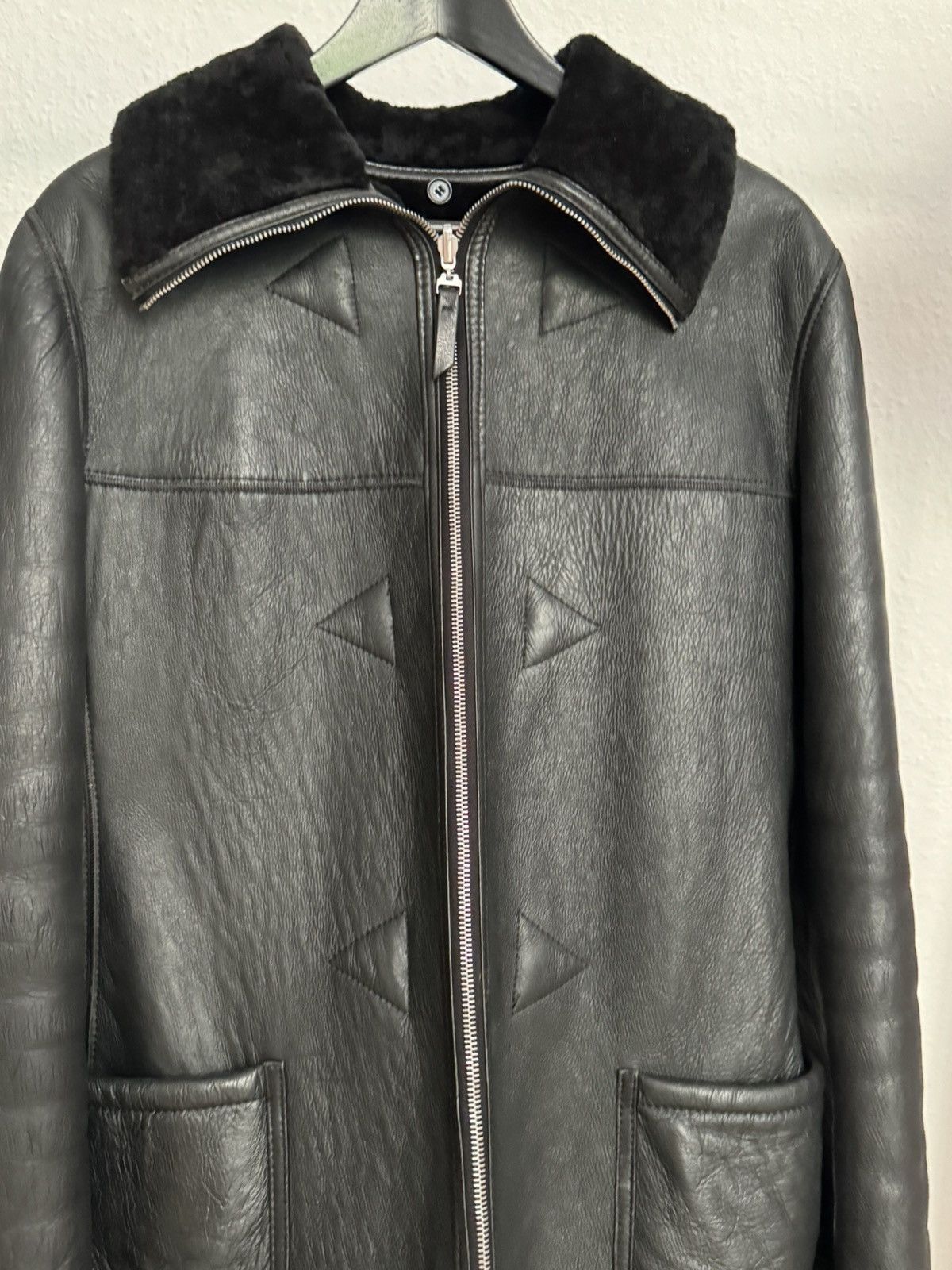 Armani × Emporio Armani × Giorgio Armani Armani Leather Black Fur Trench Jacket Size M / US 6-8 / IT 42-44 - 2 Thumbnail