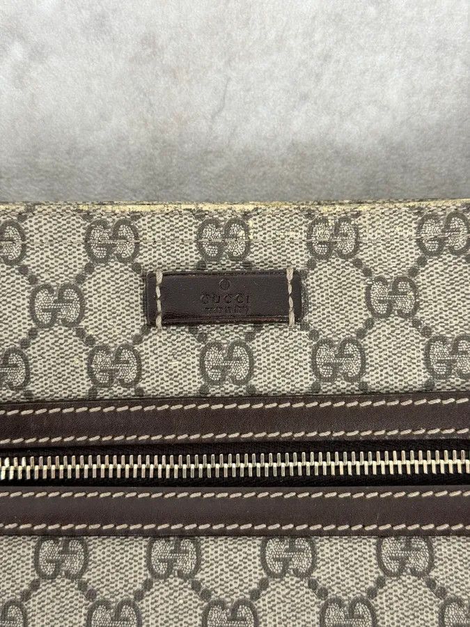 Gucci Gucci Beige Canvas Monogrammed Shoulder Bag Size ONE SIZE - 7 Thumbnail
