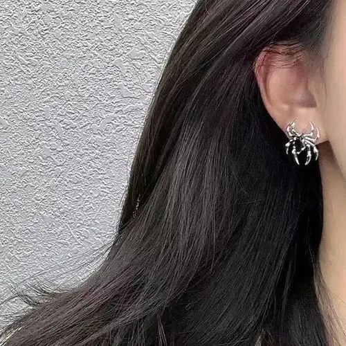 Designer Black Spider Stud Earrings Size ONE SIZE - 3 Thumbnail