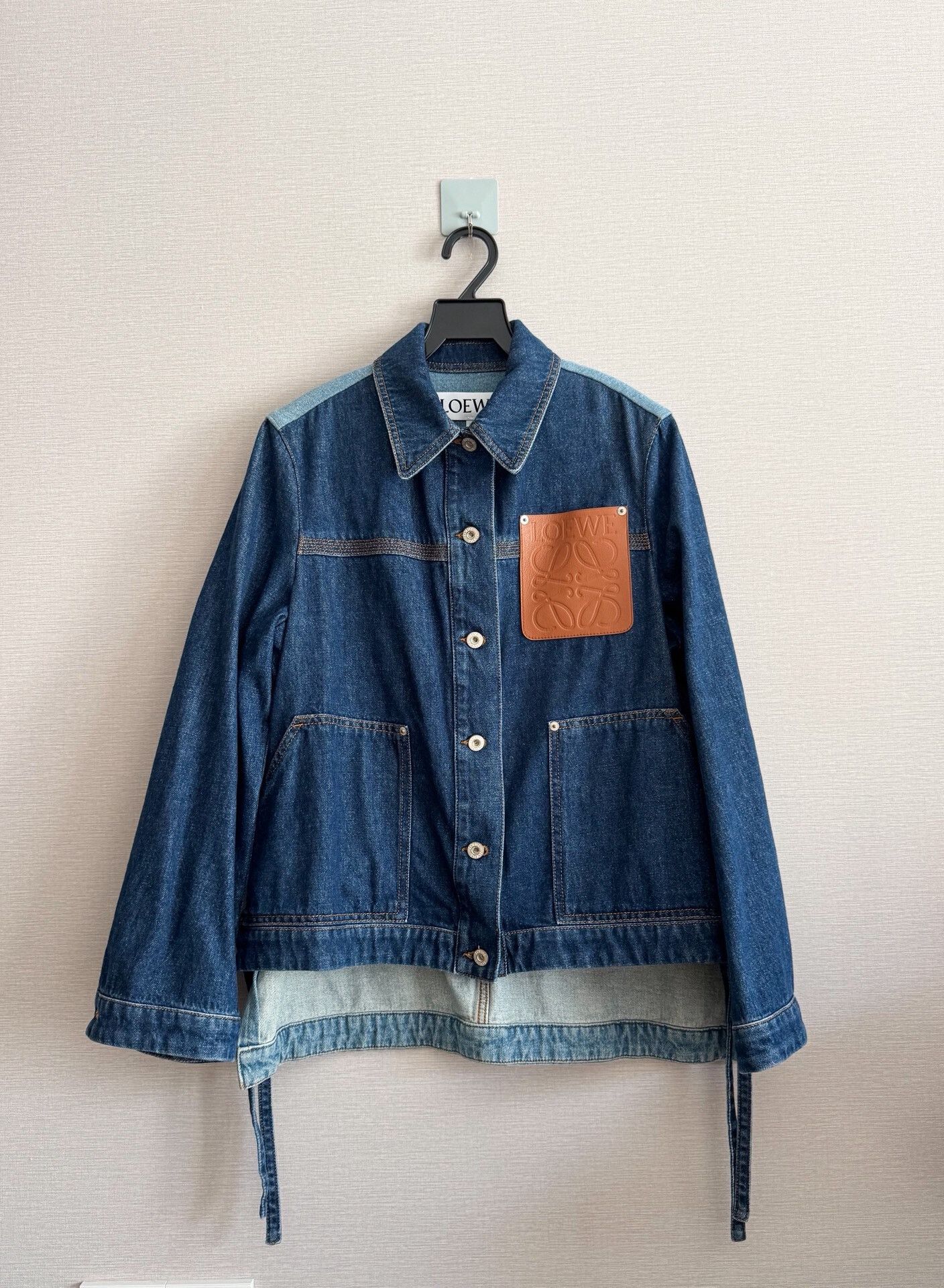 Loewe stylish loewe denim jacket with leather patch Size US S / EU 44-46 / 1 - 1 Thumbnail
