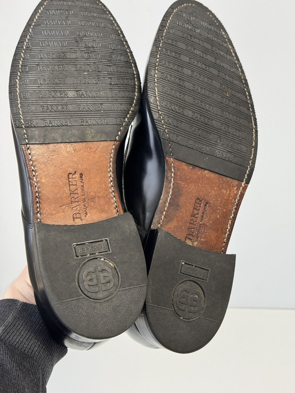 Barker Barker England Black Leather Derby Dress Shoes Size 11.5 Size US 11.5 / EU 44-45 - 13 Thumbnail