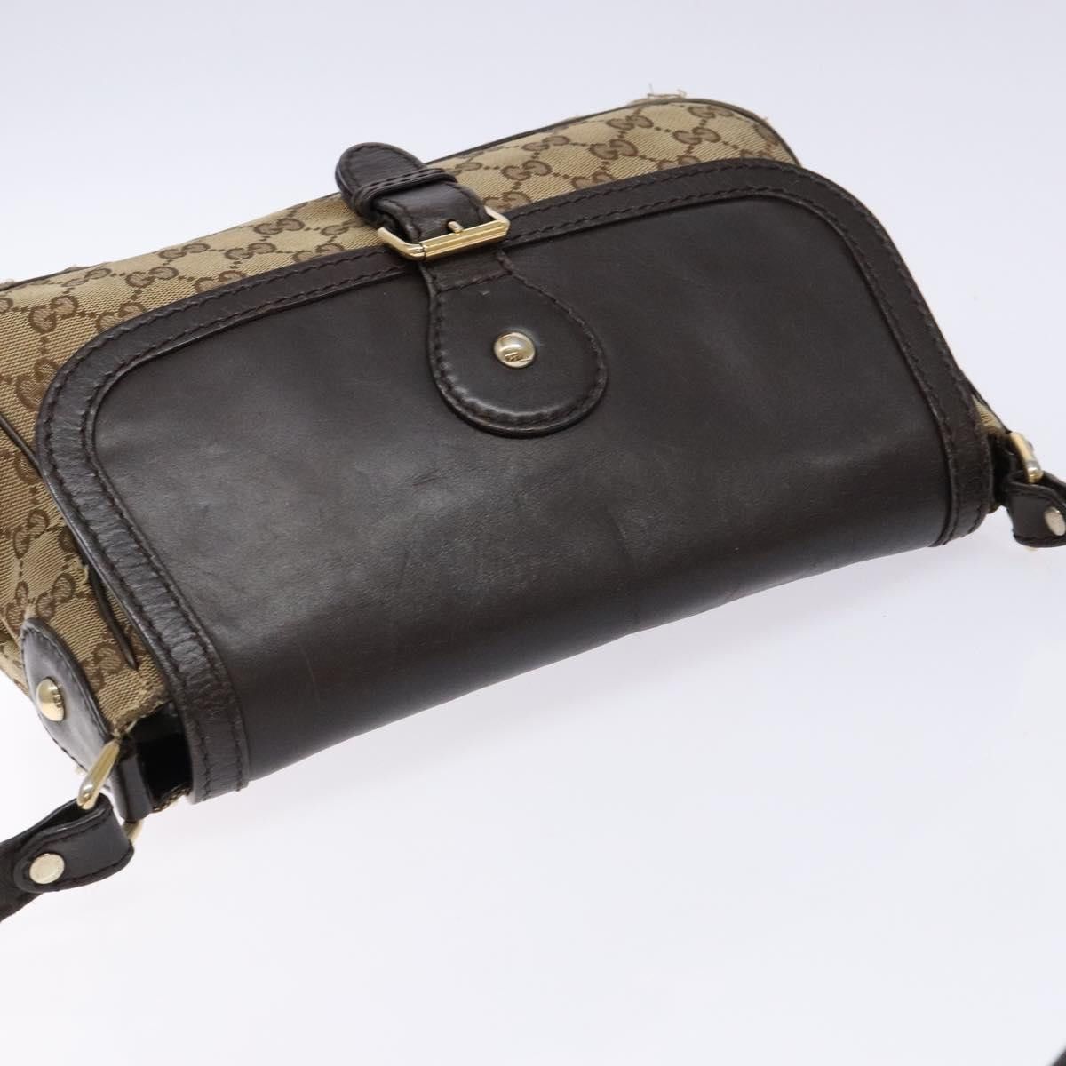Gucci GUCCI GG Canvas Shoulder Bag Beige Silver Brown Size ONE SIZE - 6 Thumbnail