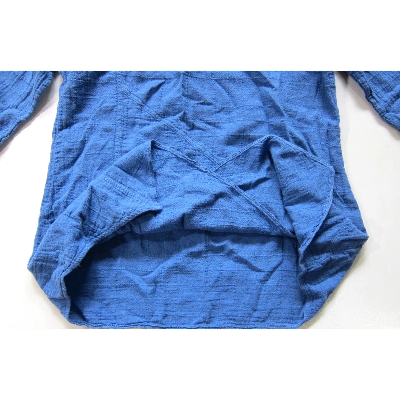Vintage Ezze Wear 100% Cotton Blue Pocket Asymmetric 3/4 Sleeve Tunic Blouse Medium Size M / US 6-8 / IT 42-44 - 5 Thumbnail