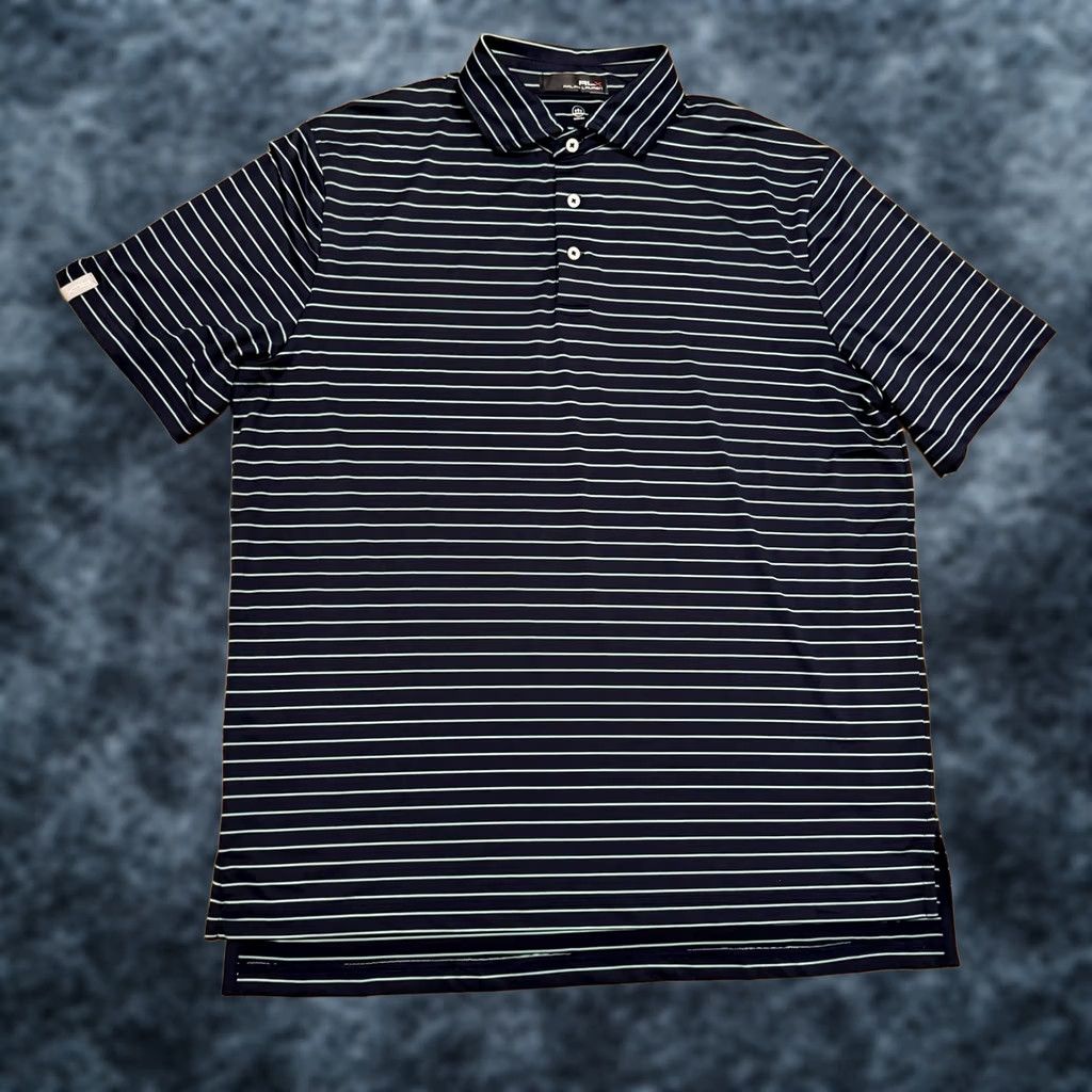 RLX Ralph Lauren RLX Ralph Lauren Golf Polo Shirt XL Striped Short Sleeve Mens Size US XL / EU 56 / 4 - 1 Thumbnail