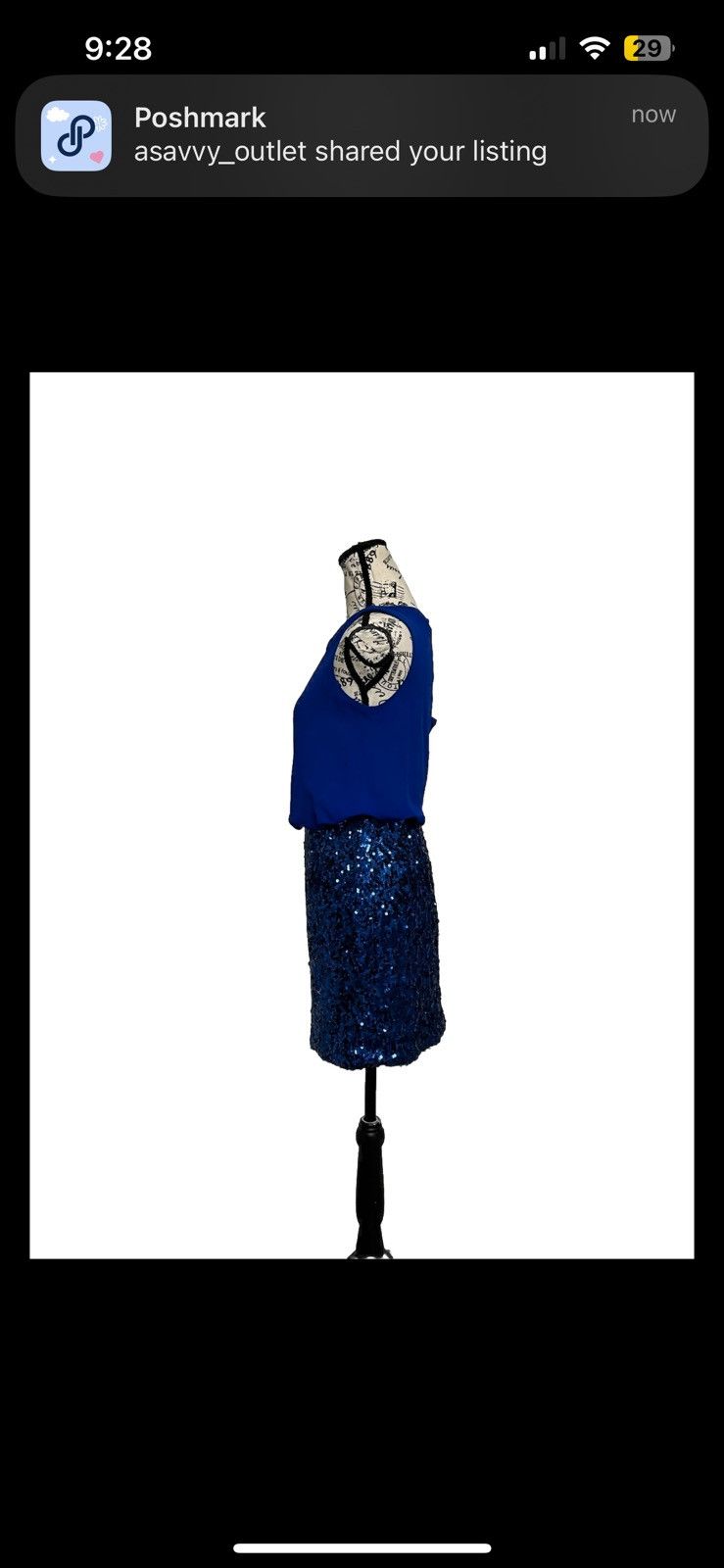 AQUA Aqua Chiffon Cami Sequin Mini Dress NYE Party Blue SZ 2 Size XS / US 0-2 / IT 36-38 - 3 Thumbnail