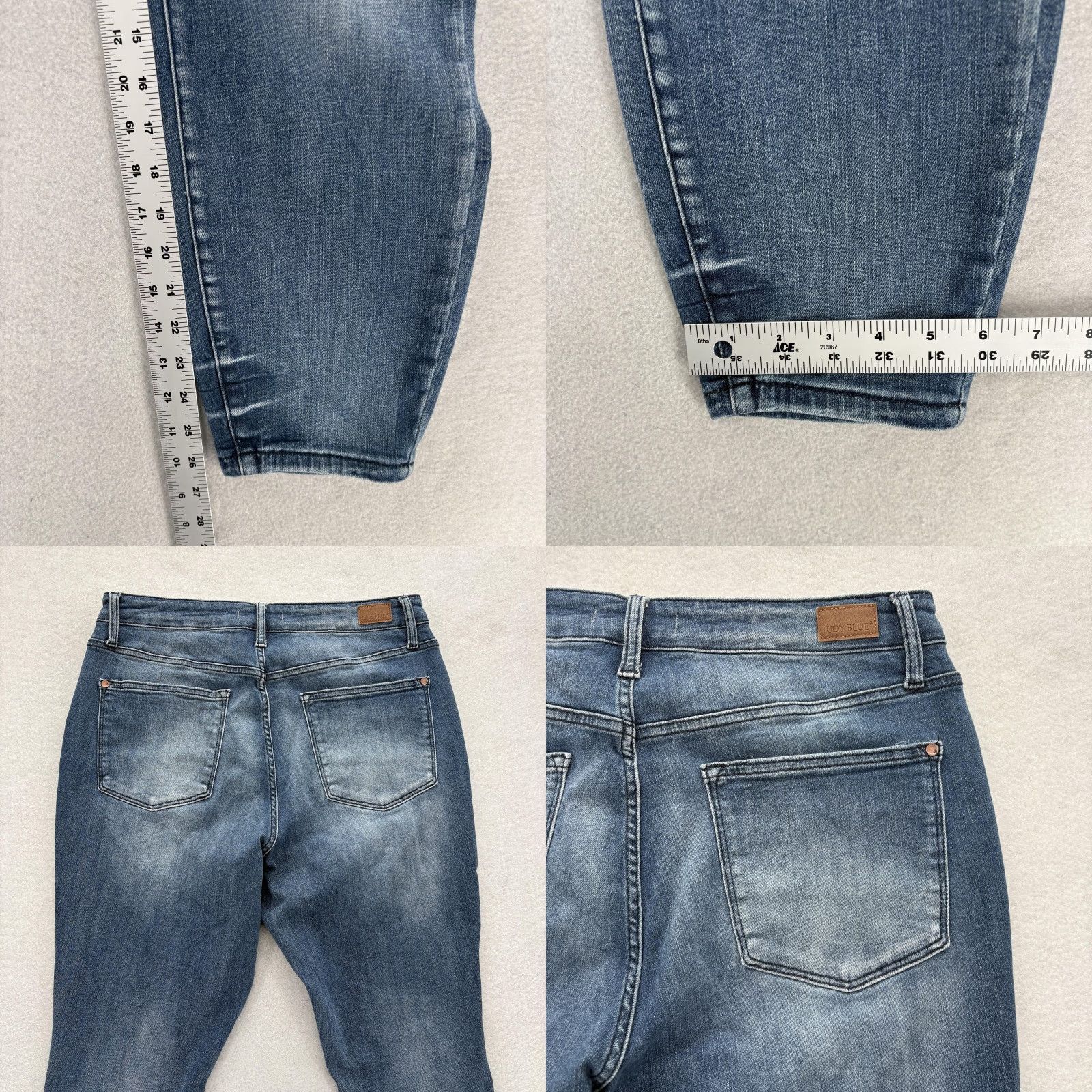 Denime VINTAGE: No | Judy Blue Jeans Womens 18W Blue Medium Wash Stretch Skinny Ankle Denim Preppy Size 40" / US 18 - 8 Thumbnail