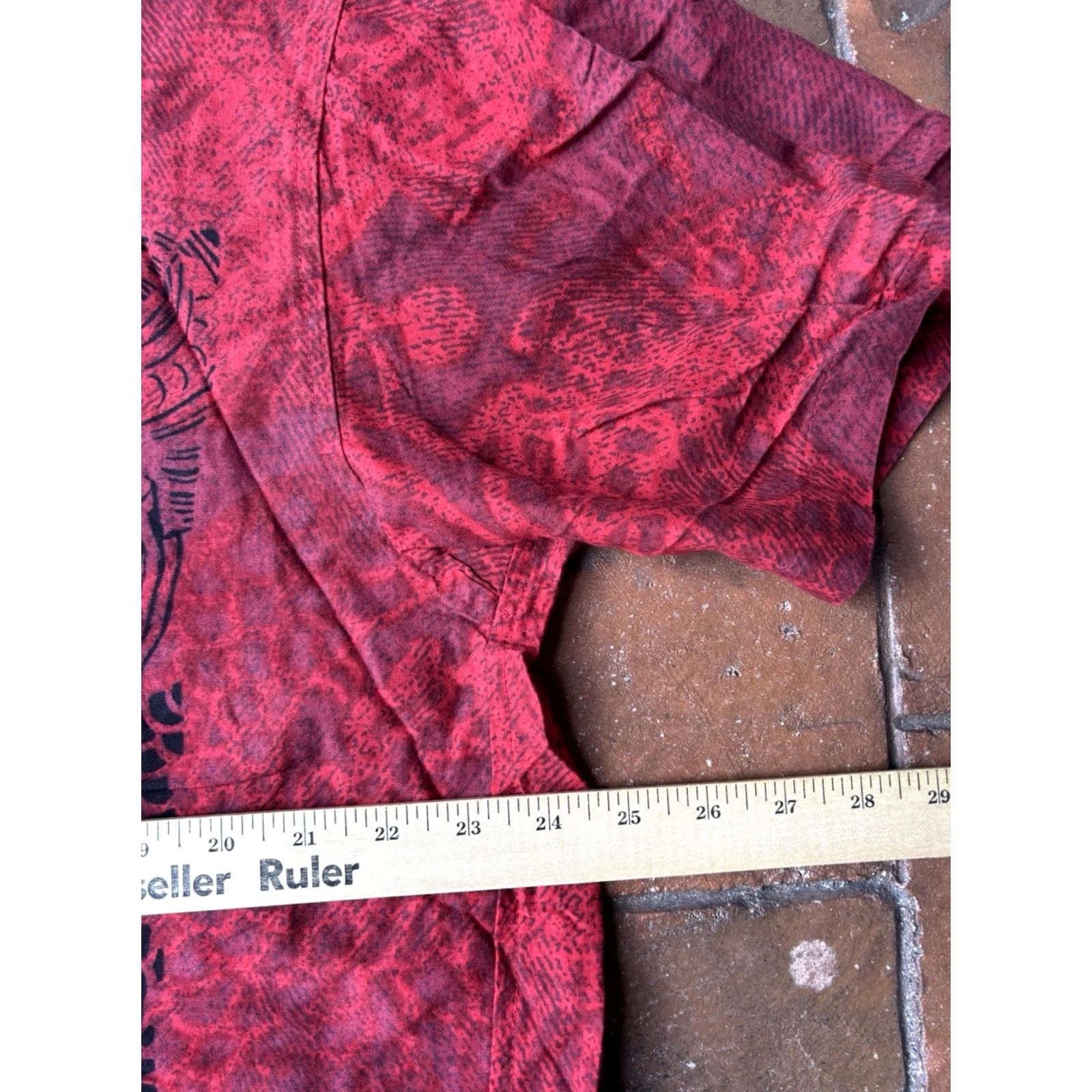 Vintage VINTAGE Utility Dragon Button Up Hawaiian Shirt Men’s XL Red Cotton Rayon Short Sleeve Camp Collar Button-Down Hawaii Y2K Grunge Streetwear Size US XL / EU 56 / 4 - 4 Thumbnail