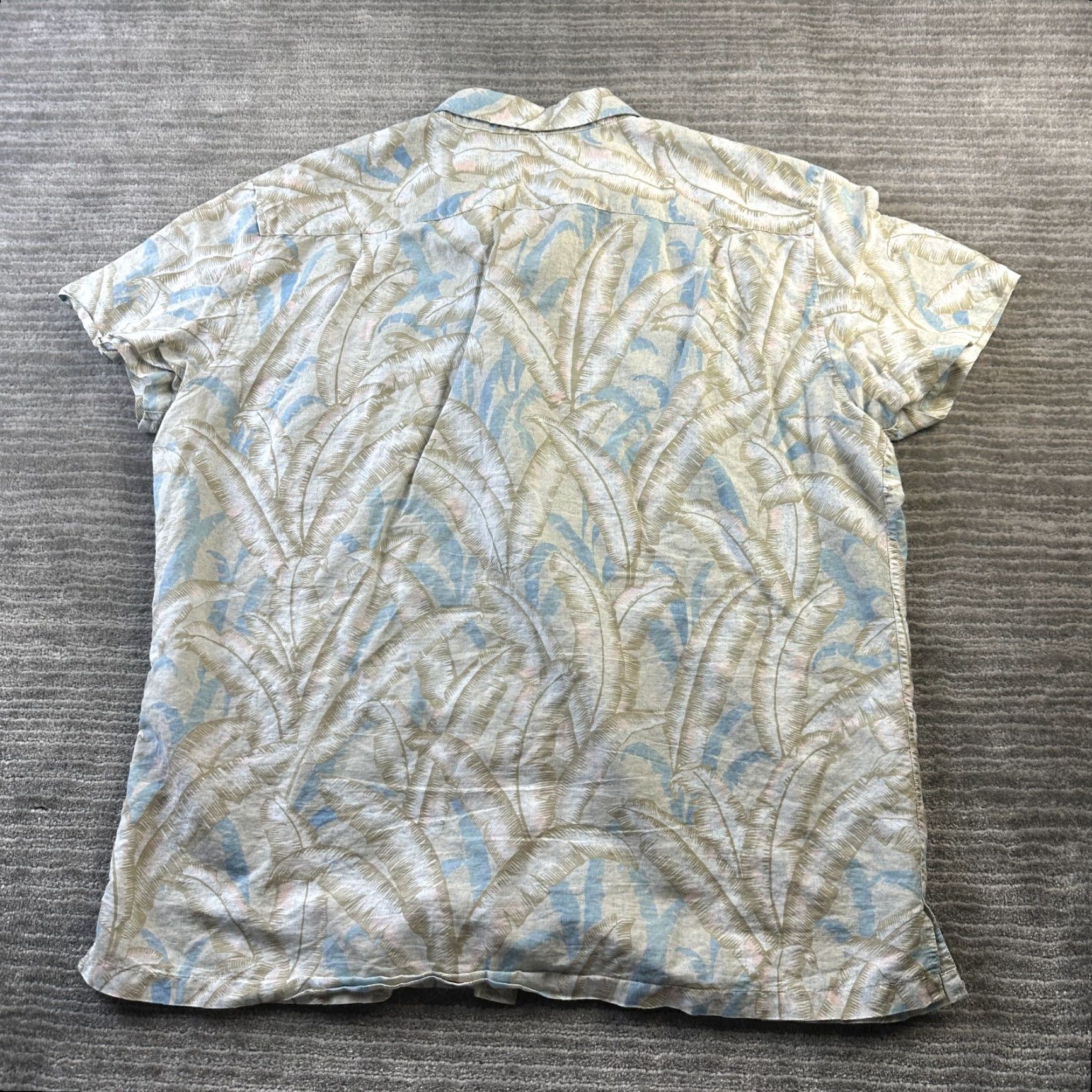 Tori Richard Tori Richard Shirt Mens XL Green Floral Hawaiian Button Up Linen Blend Size US XL / EU 56 / 4 - 2 Thumbnail