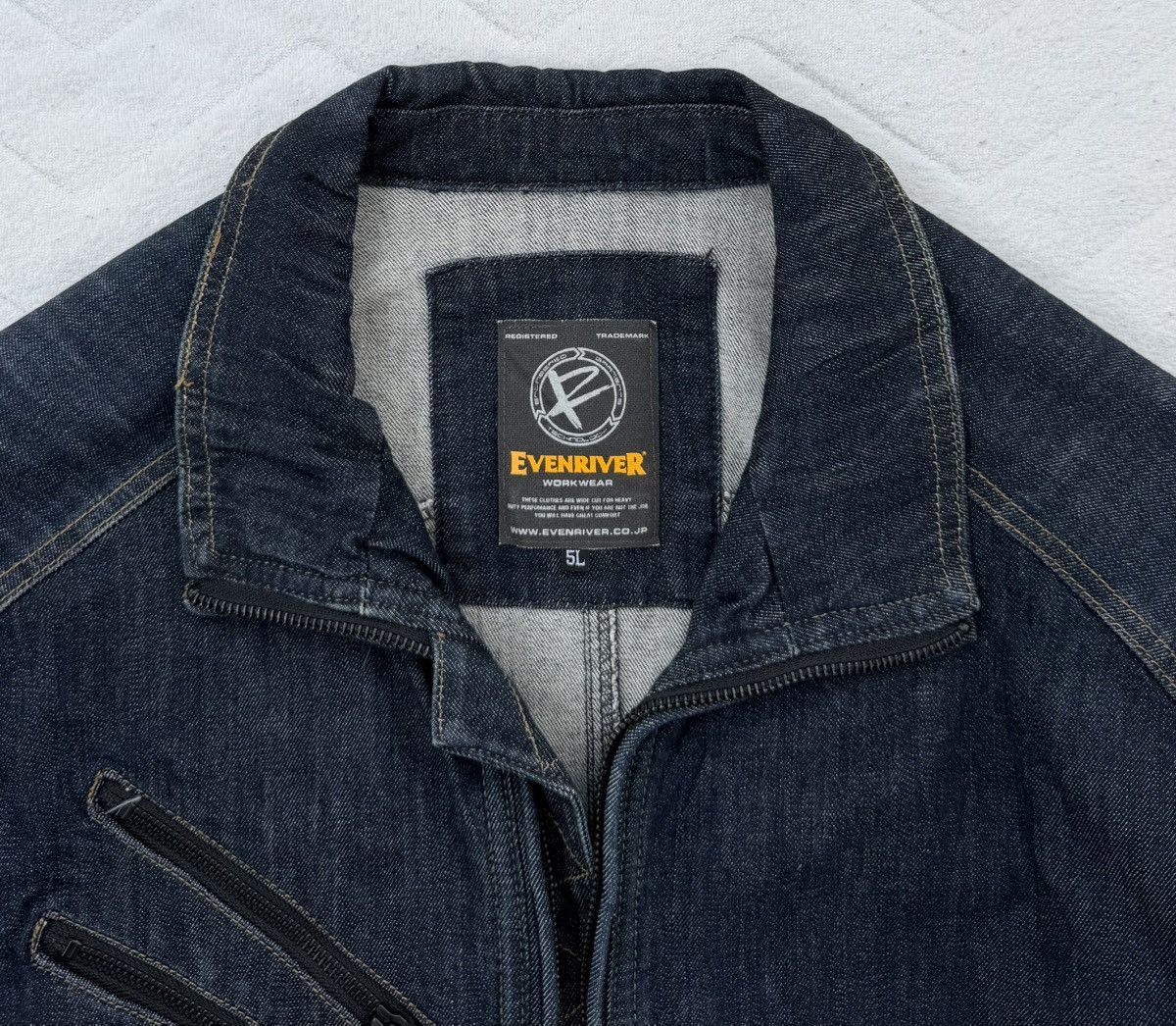 Japanese Brand Evenriver Workwear Denim Jacket Utility Mechanic Biker Size US XL / EU 56 / 4 - 19 Thumbnail
