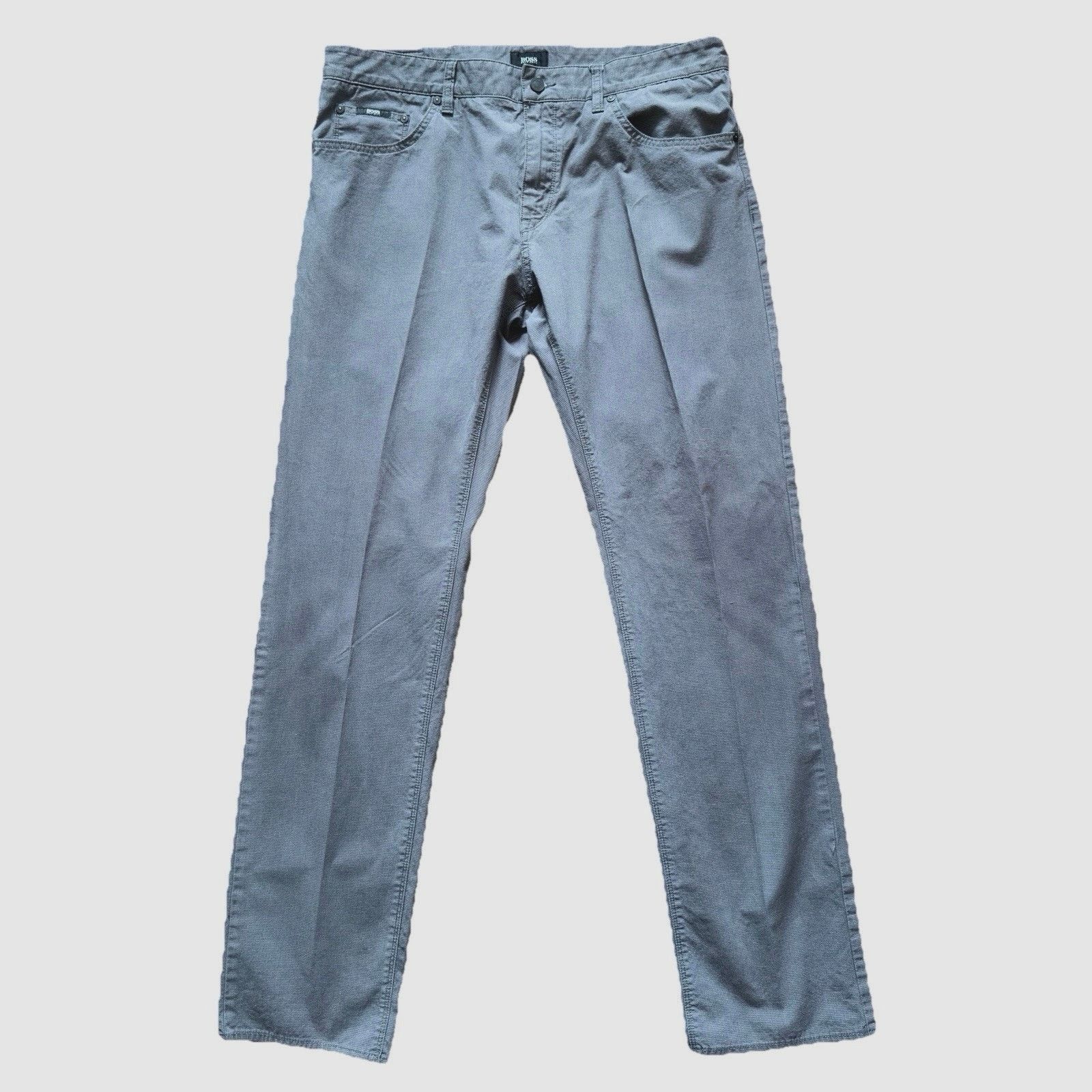 Hugo Boss Hugo Boss Maine Regular Fit Grey Micro-Pattern Pants 36x34 Size US 36 / EU 52 - 1 Thumbnail