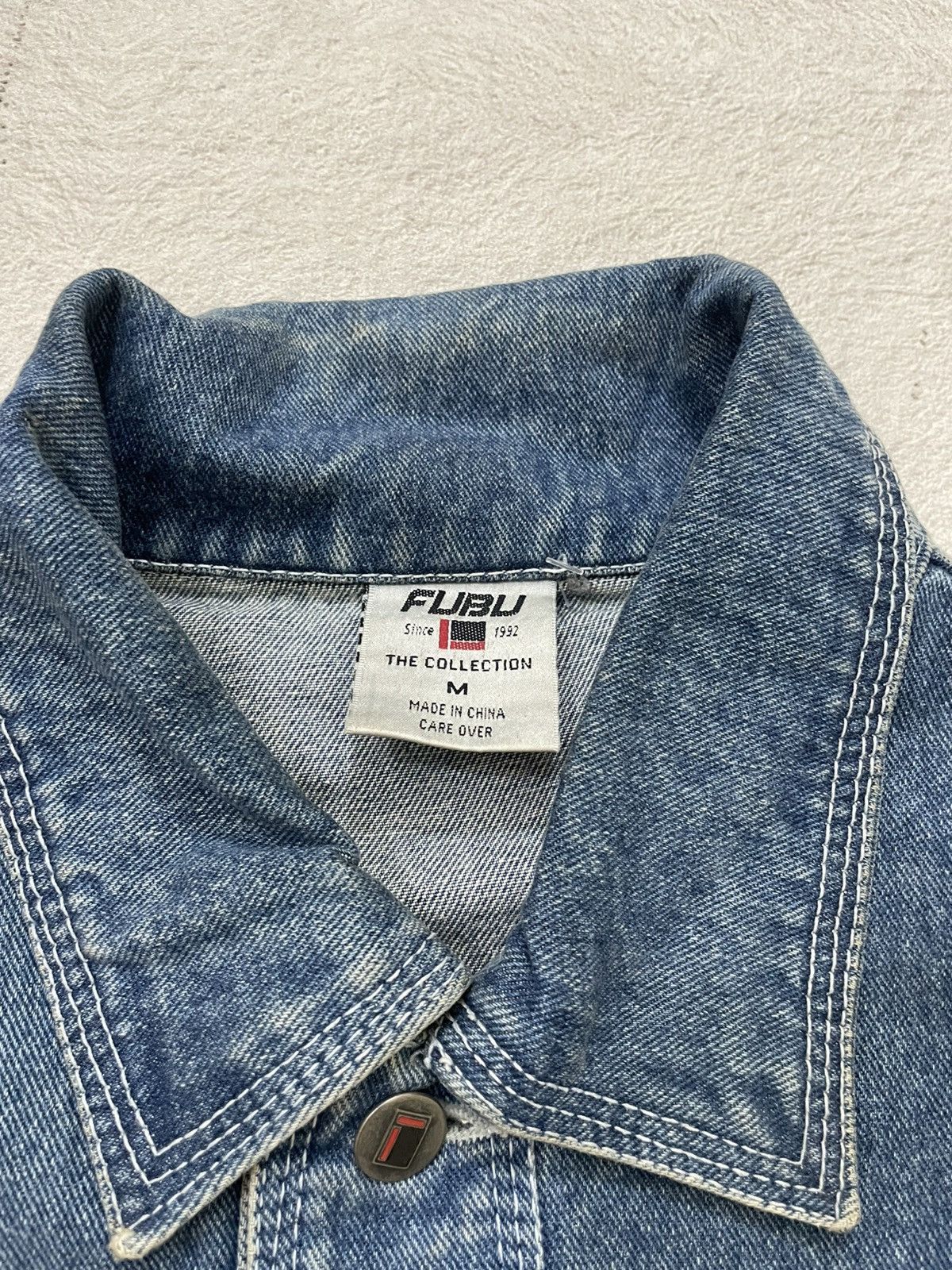 Japanese Brand 2000s Japan Fubu Denim Jacket Embroidered Big Logo Y2K 14th Size US XL / EU 56 / 4 - 5 Thumbnail