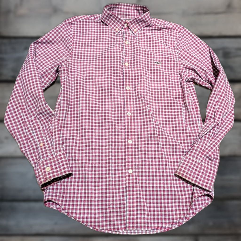 Vineyard Vines Vineyard Vines Tucker Shirt Mens S Slim Fit Long Sleeve Red White Gingham Button-Up Size US S / EU 44-46 / 1 - 1 Thumbnail