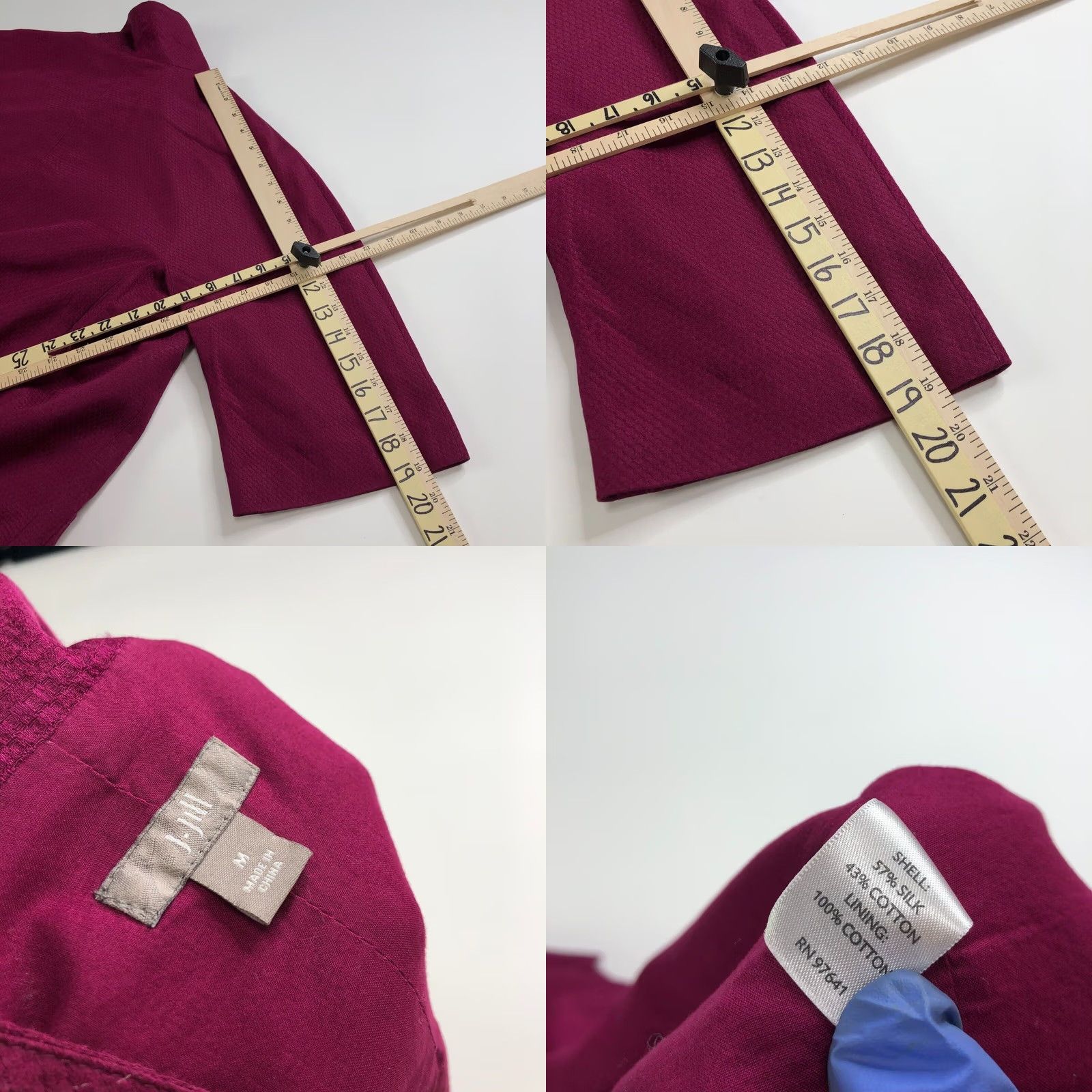 J. Jill J.Jill Blazer Silk Blend Two Button Office Jacket Red Purple / Women / Blazer / M / Regular / Button / Solid / Dressy / Business / Formal / Workwear Size M / US 6-8 / IT 42-44 - 8 Thumbnail