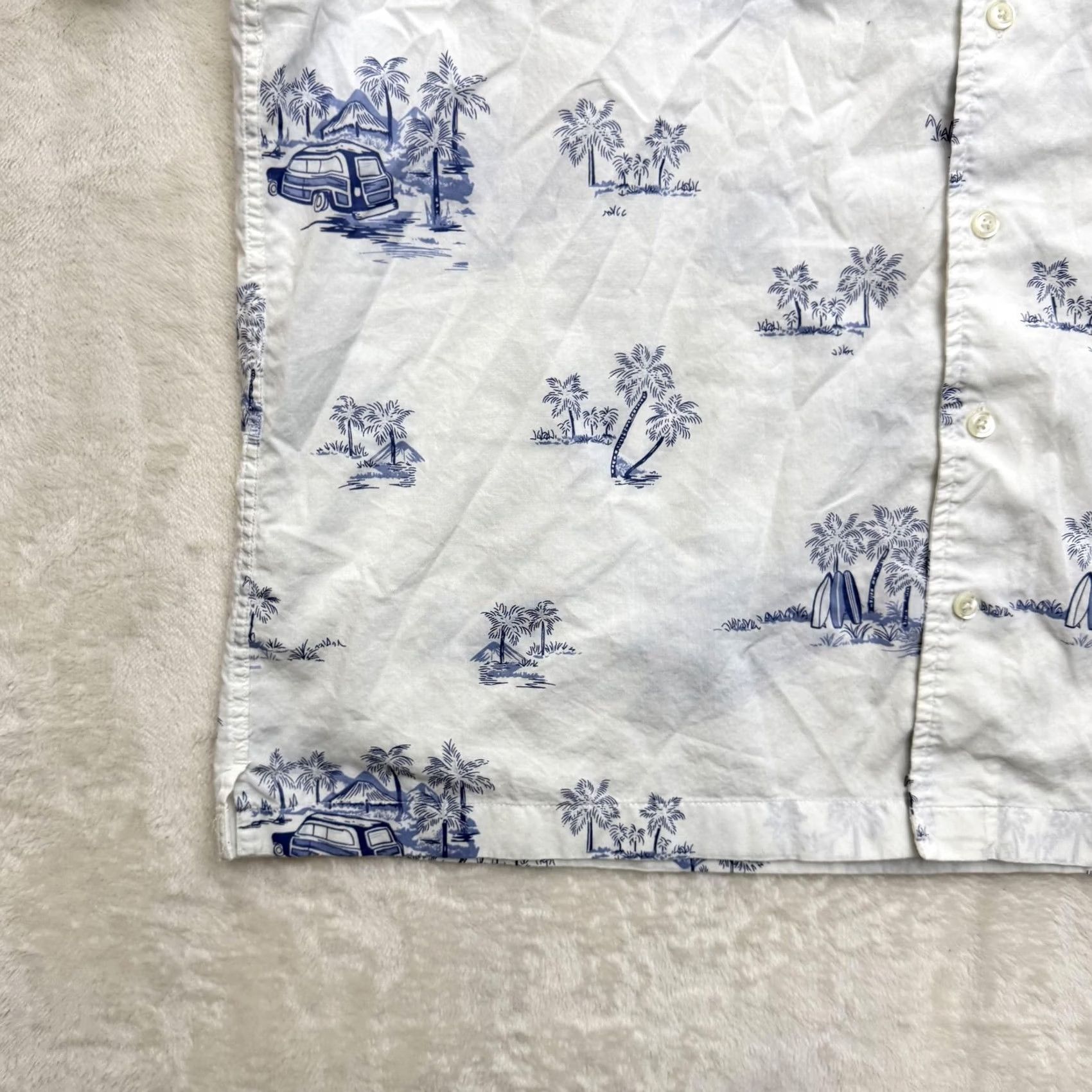 Brooks Brothers VINTAGE Brooks Brothers Shirt Mens XL White Blue Hawaiian Beach Print Button Front Size US XL / EU 56 / 4 - 6 Thumbnail