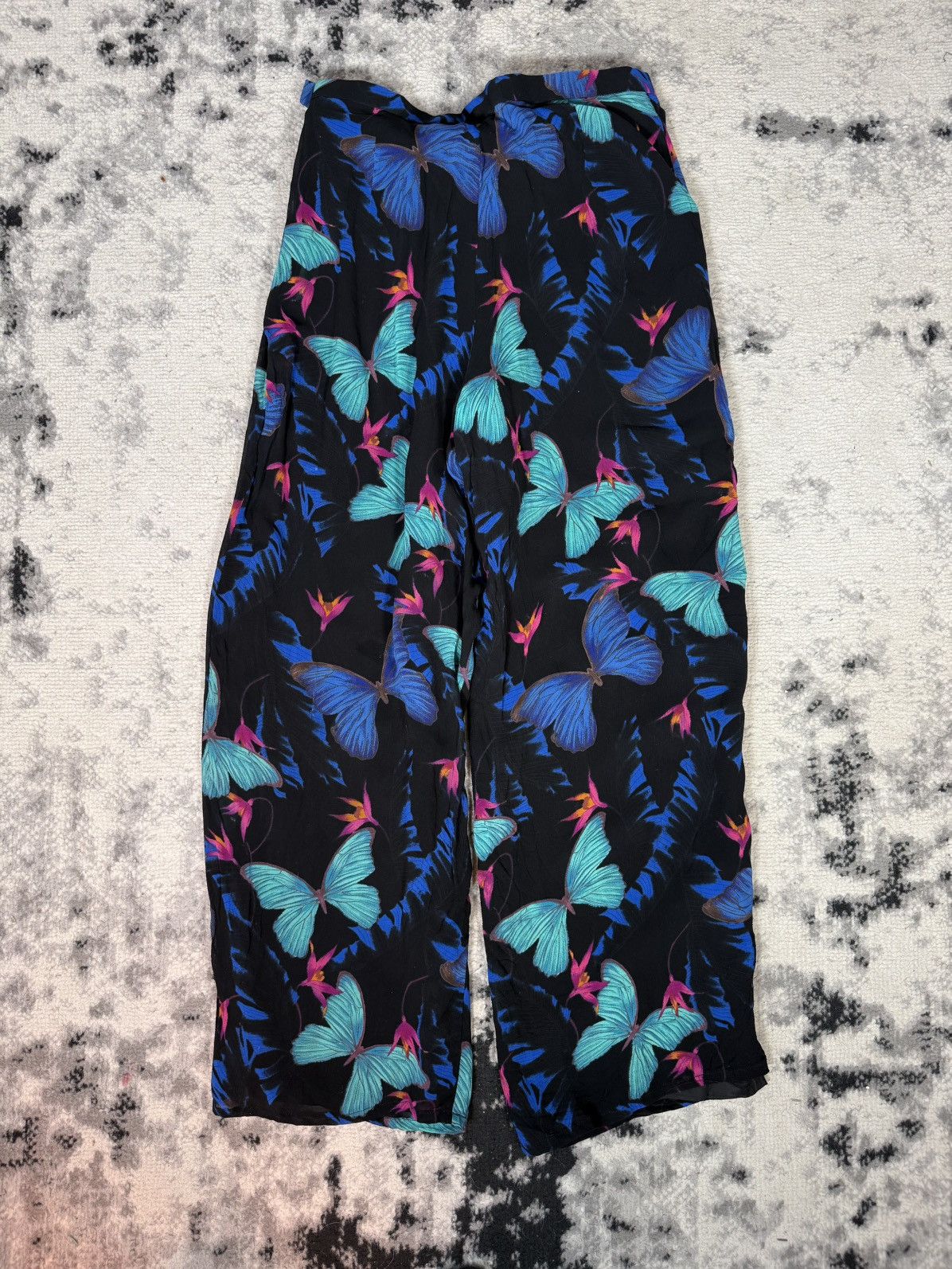 Kenzo Vintage KENZO JUNGLE Butterflies Viscose Leggings Size 30" / US 8 / IT 44 - 2 Thumbnail
