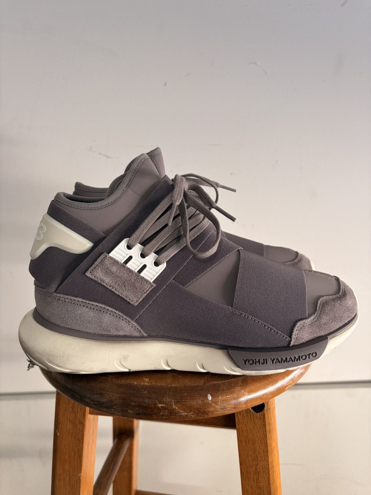 Yohji Yamamoto Y-3 Qasa High “Grey / Off-White” by Yohji Yamamoto Size US 9 / EU 42 - 1 Thumbnail
