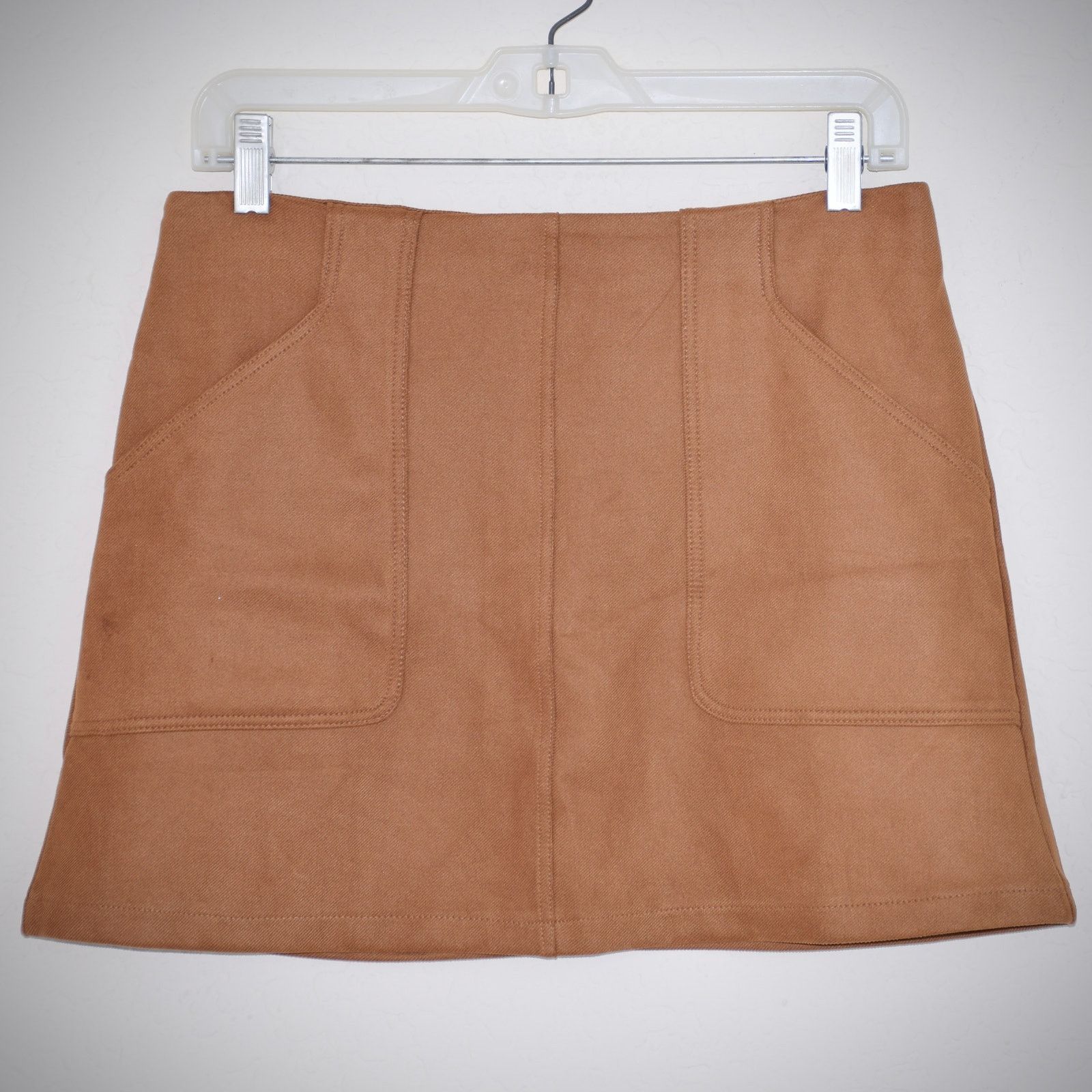 Zara Zara Brown Mini Skirt Retro A-line Front Pockets Size M Size 29" - 1 Thumbnail