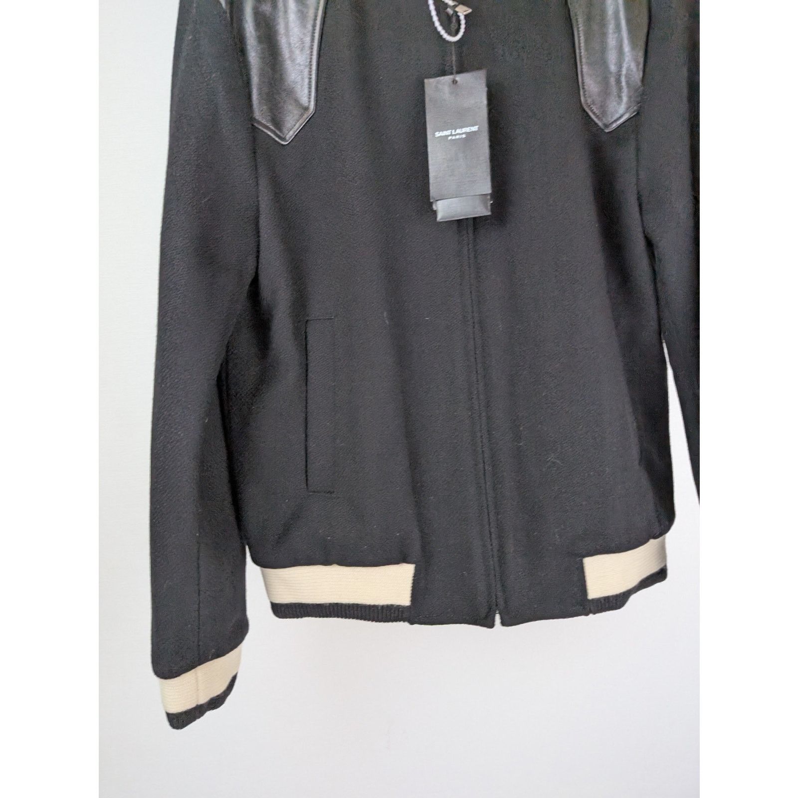 Saint Laurent Paris o1rshd1 CC20 Zipper Jacket in Black/Beige Size US M / EU 48-50 / 2 - 6 Thumbnail