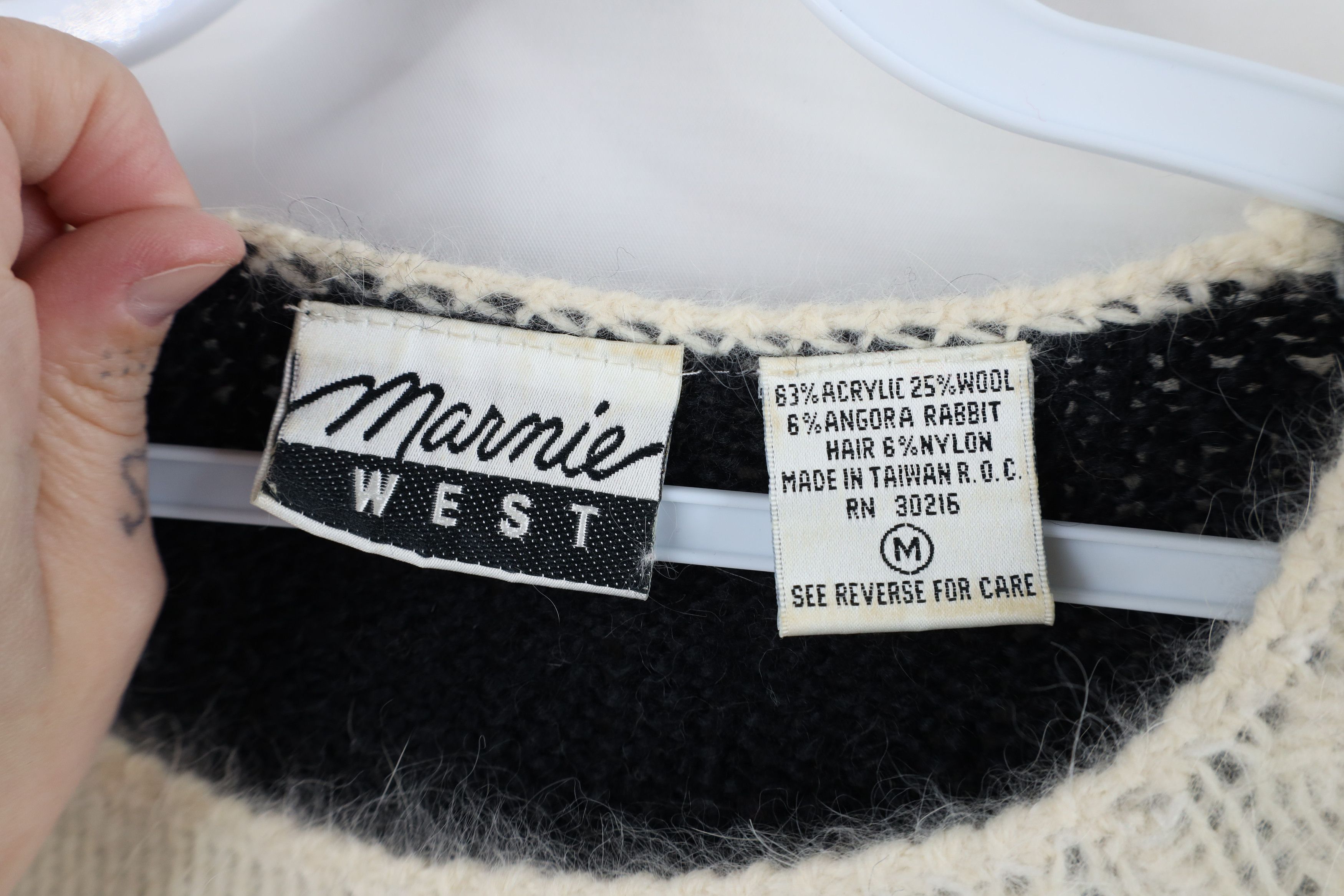 Vintage Vintage 90s Streetwear Rabbit Hair Flower Knit Sweater Size M / US 6-8 / IT 42-44 - 8 Thumbnail